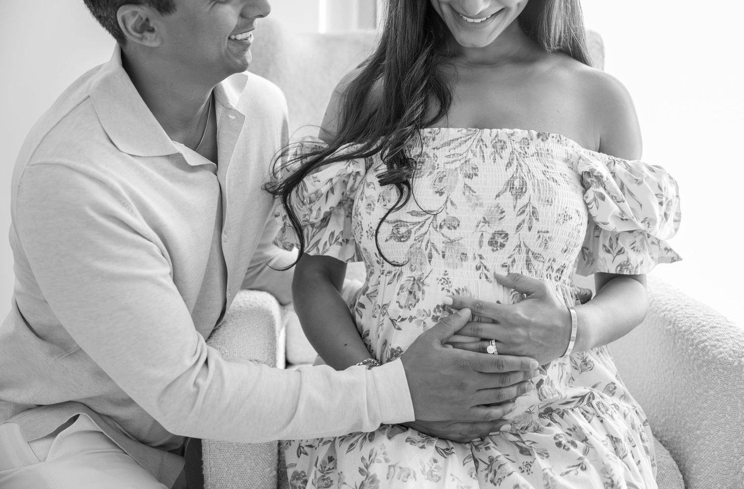 A series of black and white wedding photos showing intimate moments between couples during their special day.