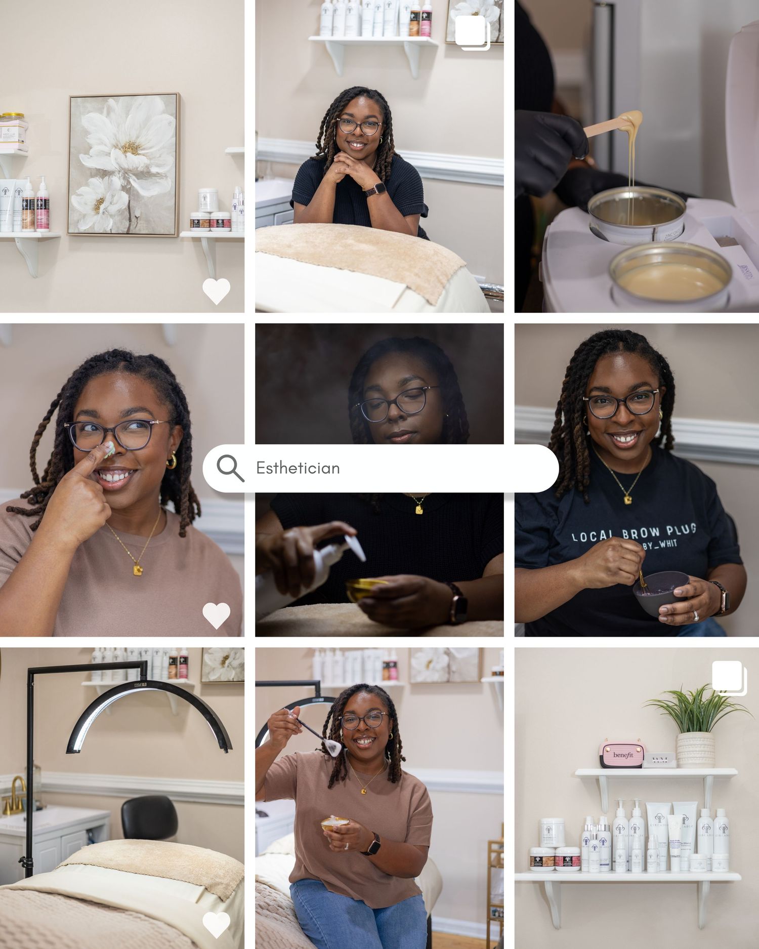Professional beauty salon interior and service photos with modern decor and equipment.