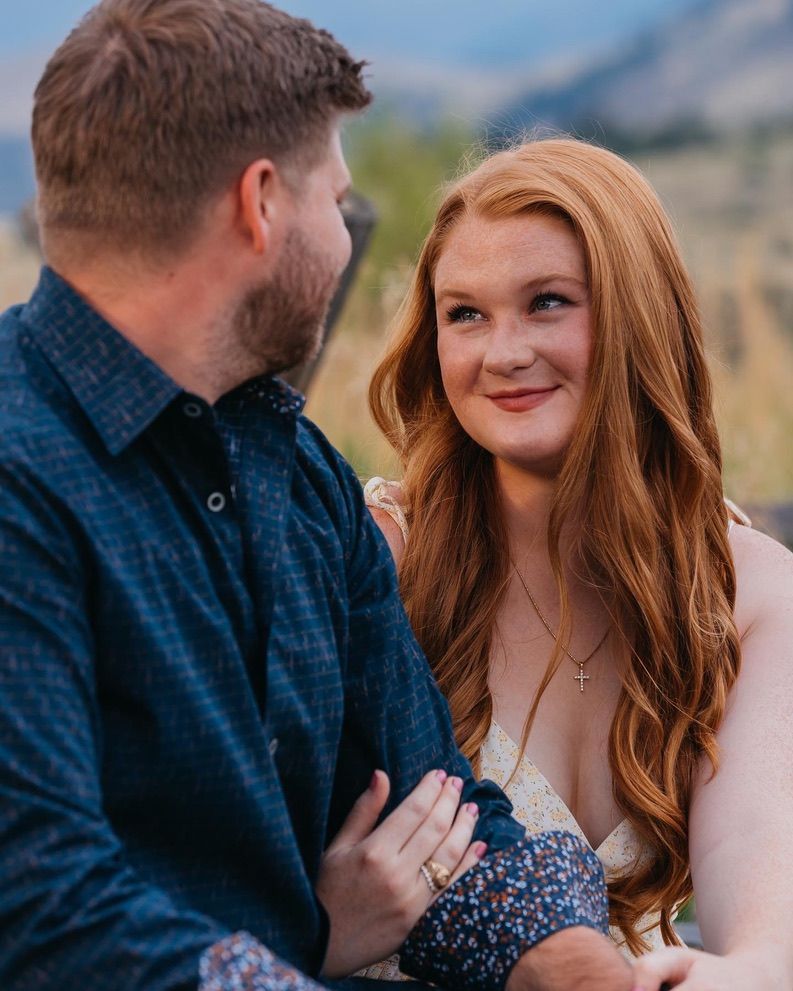 An intimate portrait series showing a couple's tender moments together.