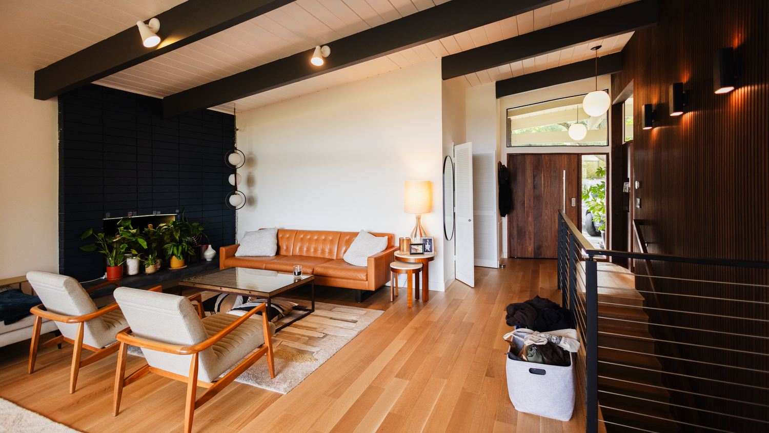 Living room in high end home photographed for Berkeley-based architect.