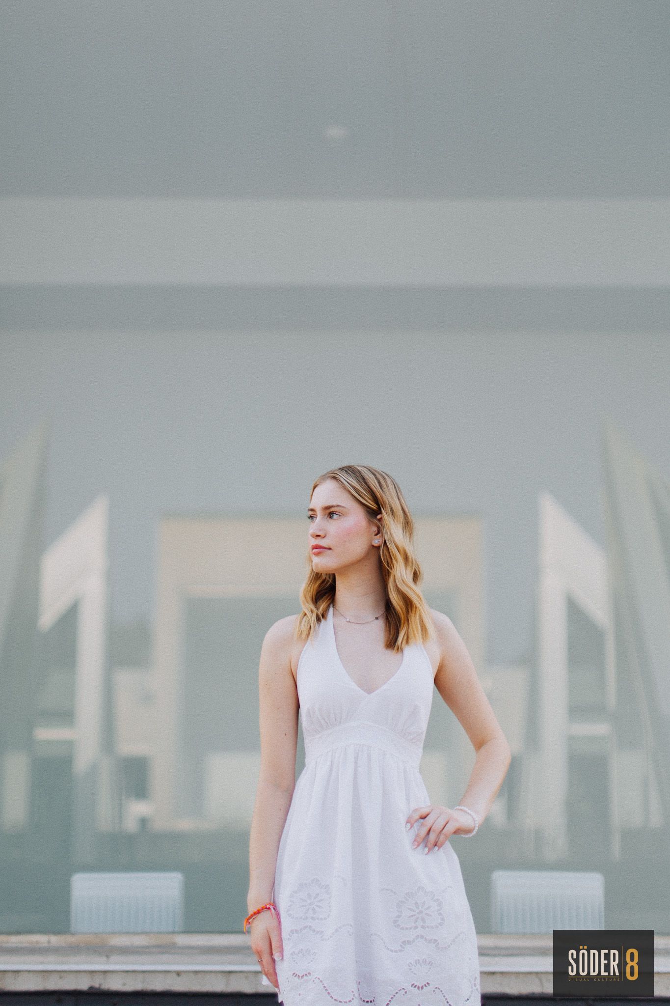 girl standing on uni campus in cedar falls