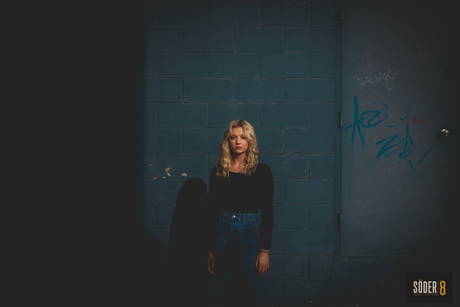 mason city iowa high school girl in shadows and light