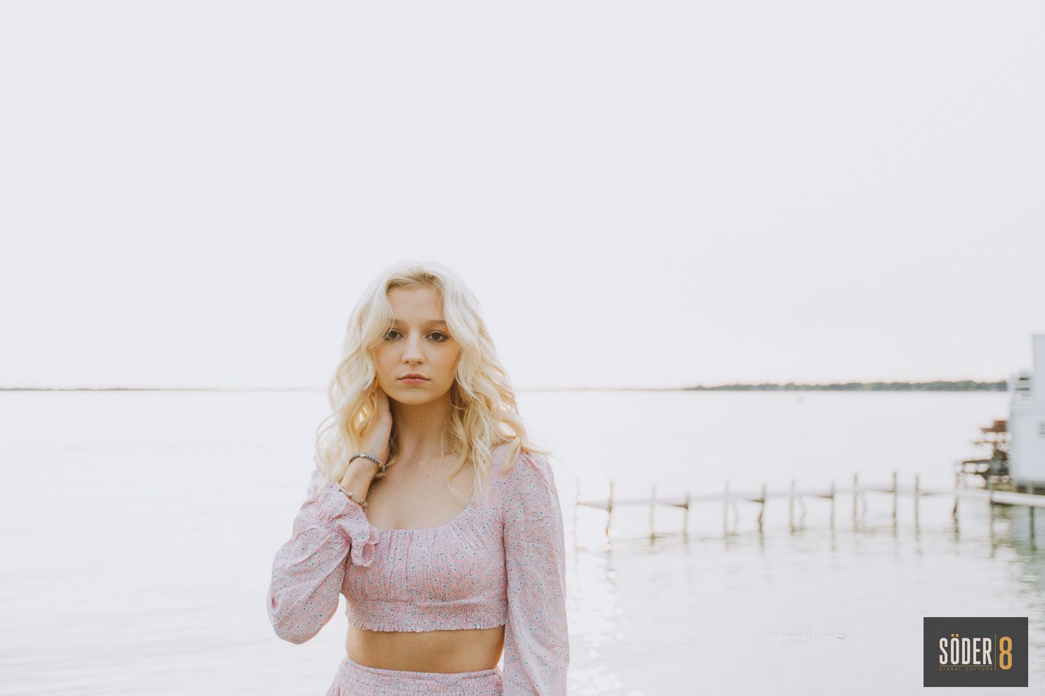 senior girl next to lake