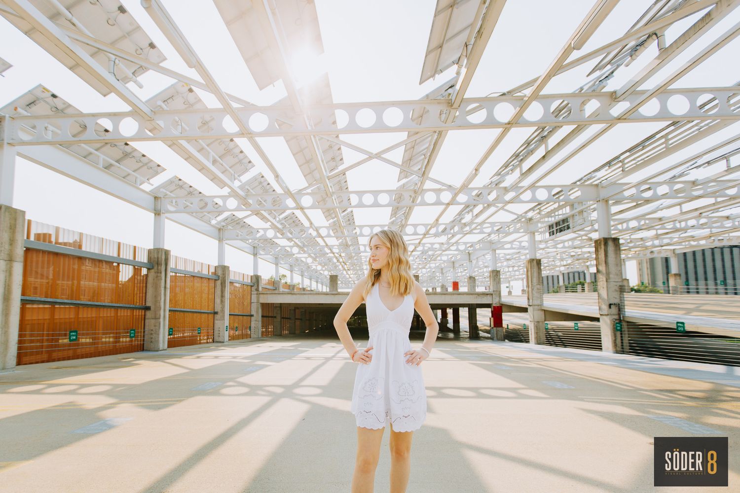 girl in parking garage