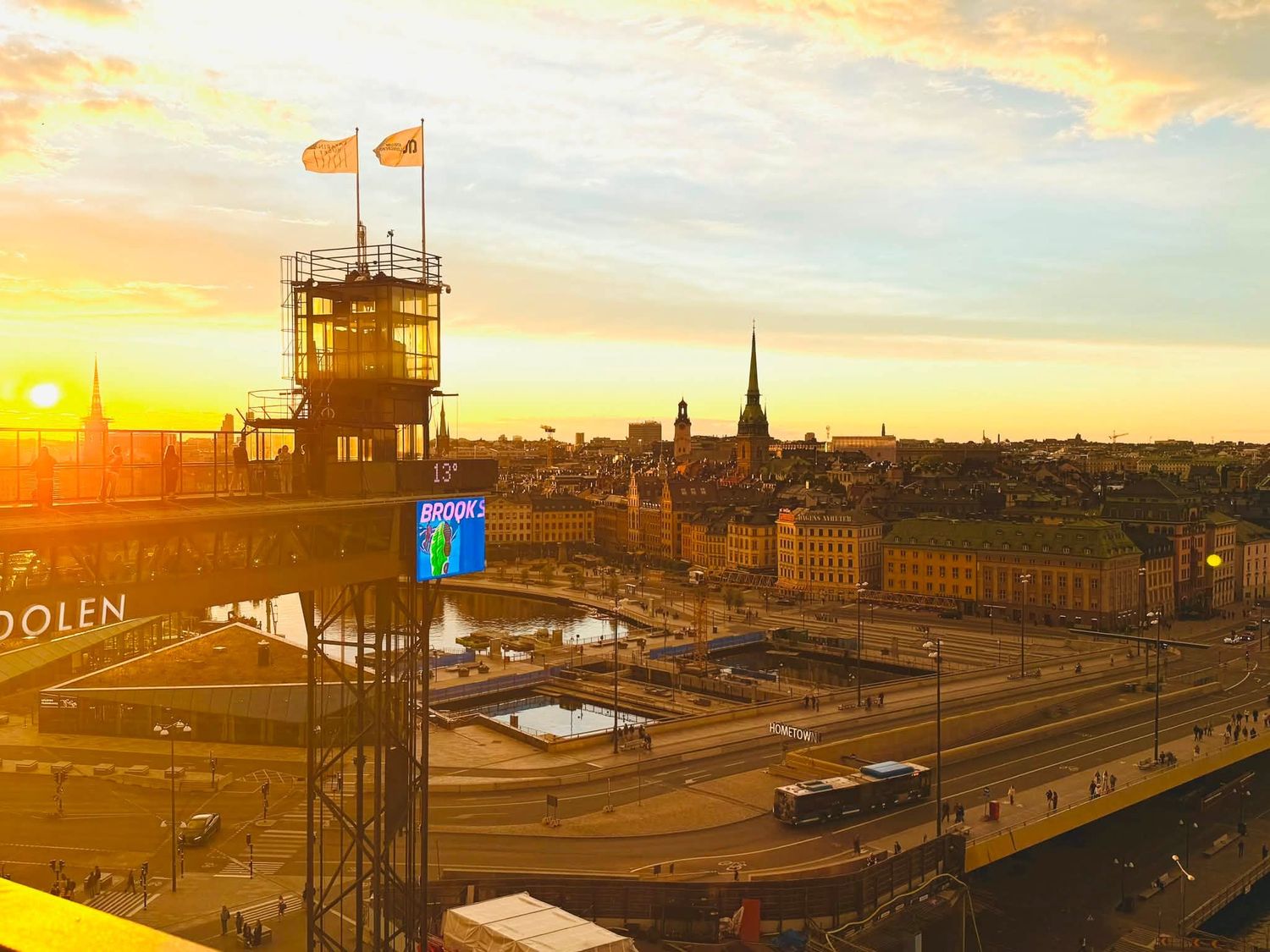 Gamla Stan Stockholm view from rooftop bar in Slussen