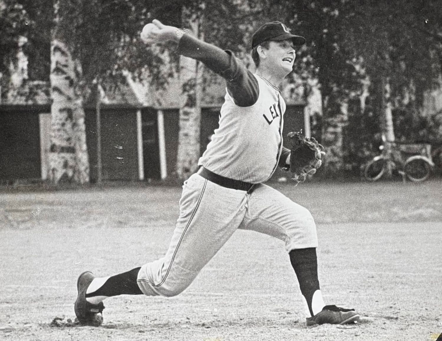baseball player throwing ball in leksand sweden 1968