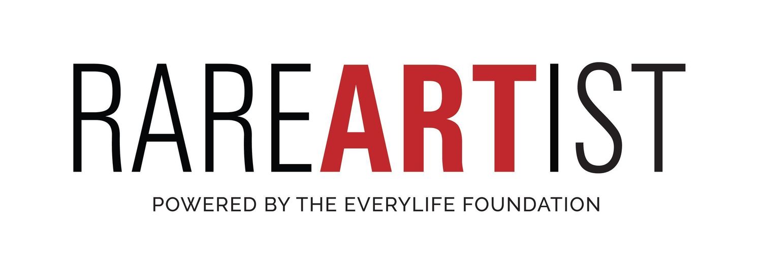 Rare Artist logo with bold black and red lettering, powered by the Everylife Foundation.