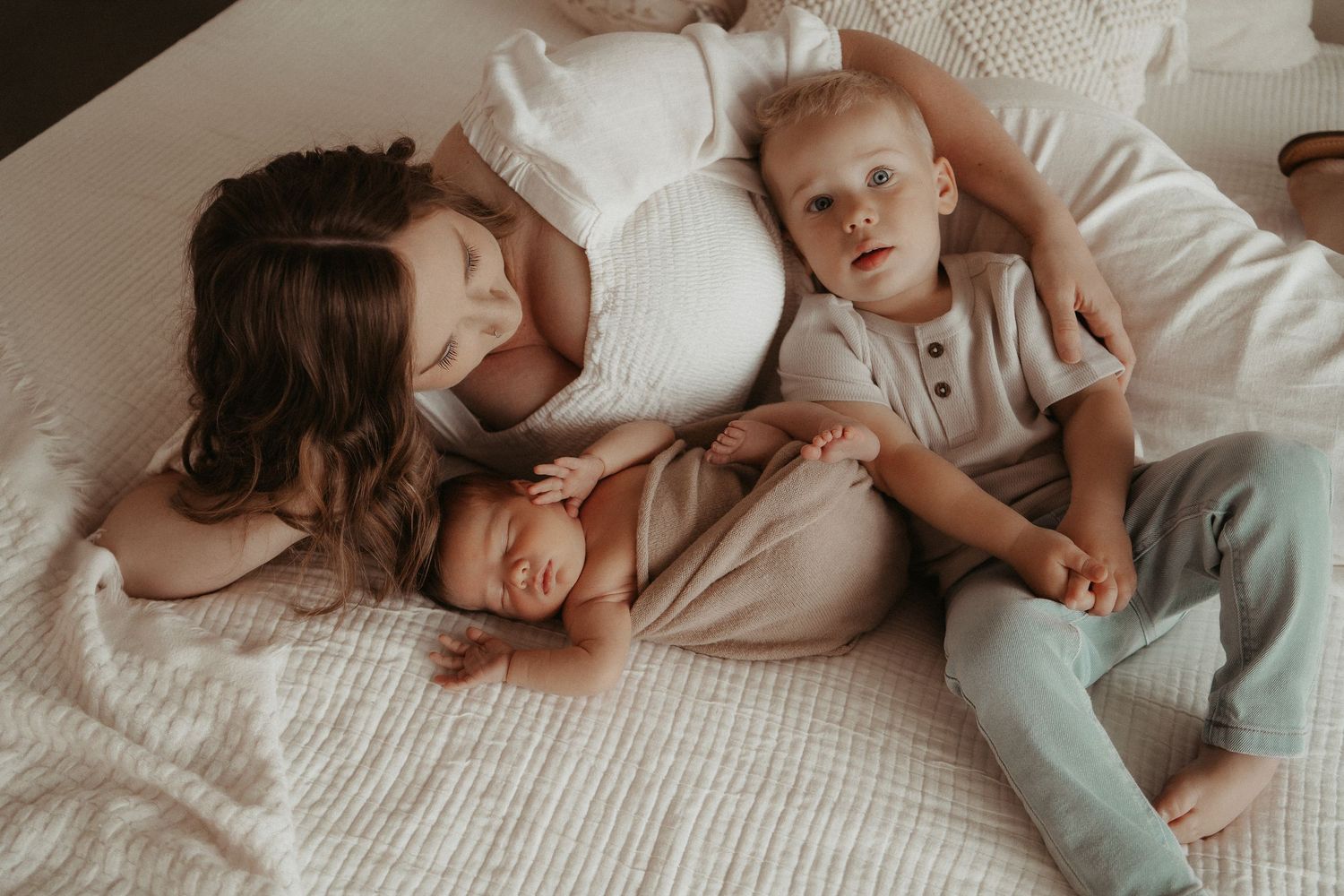 newborn mom and sons