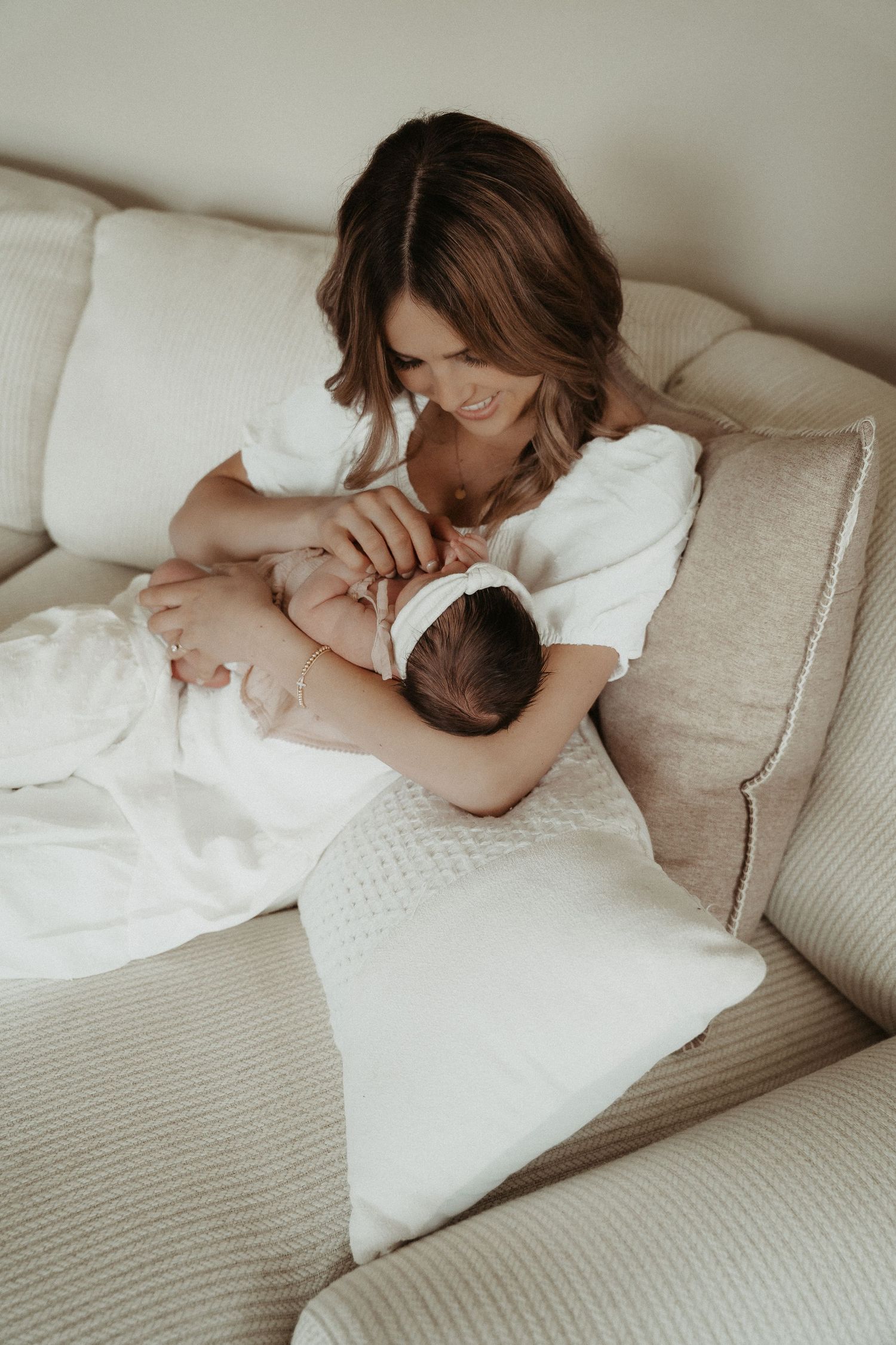 newborn with mom