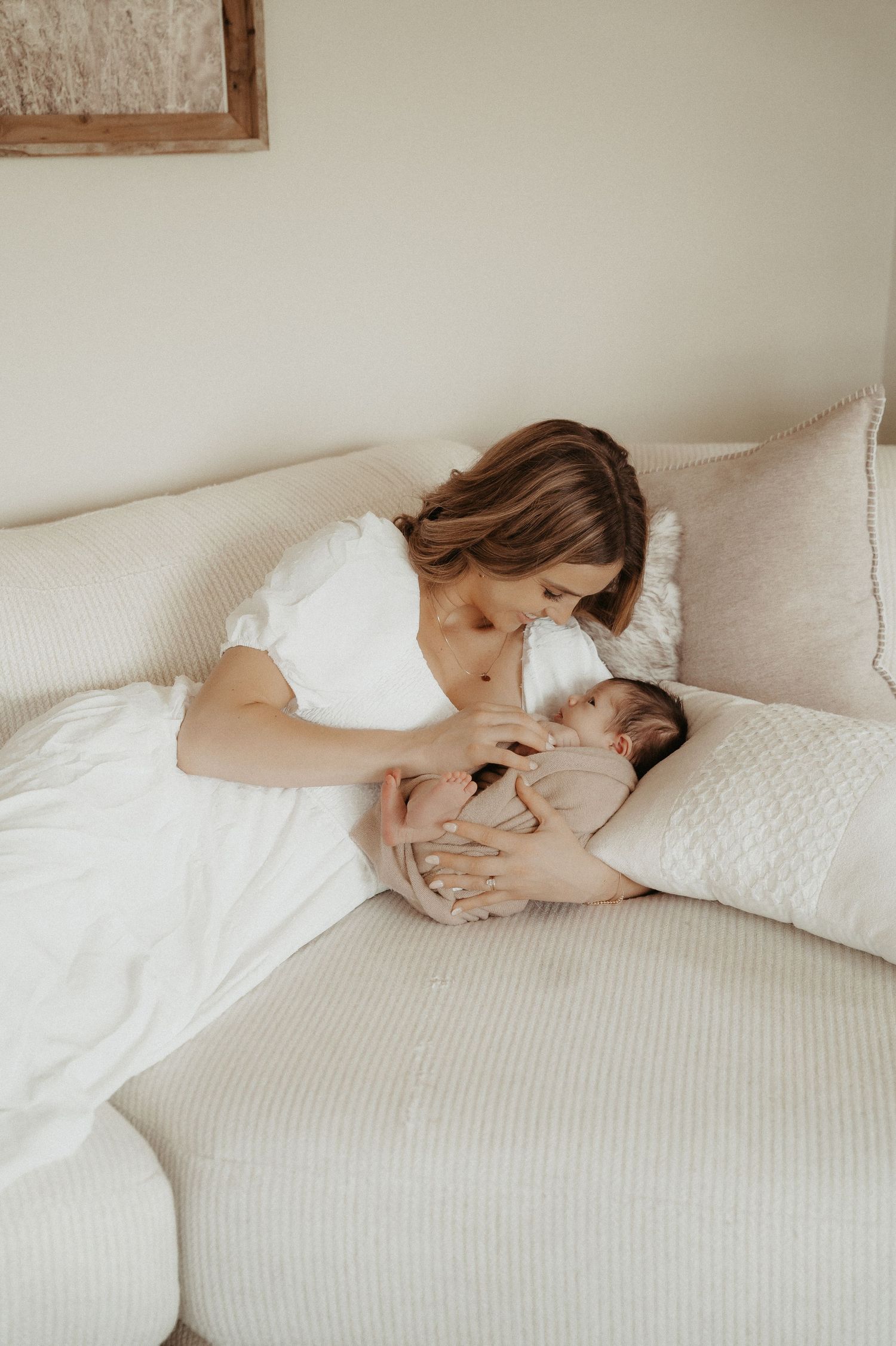 newborn with mom