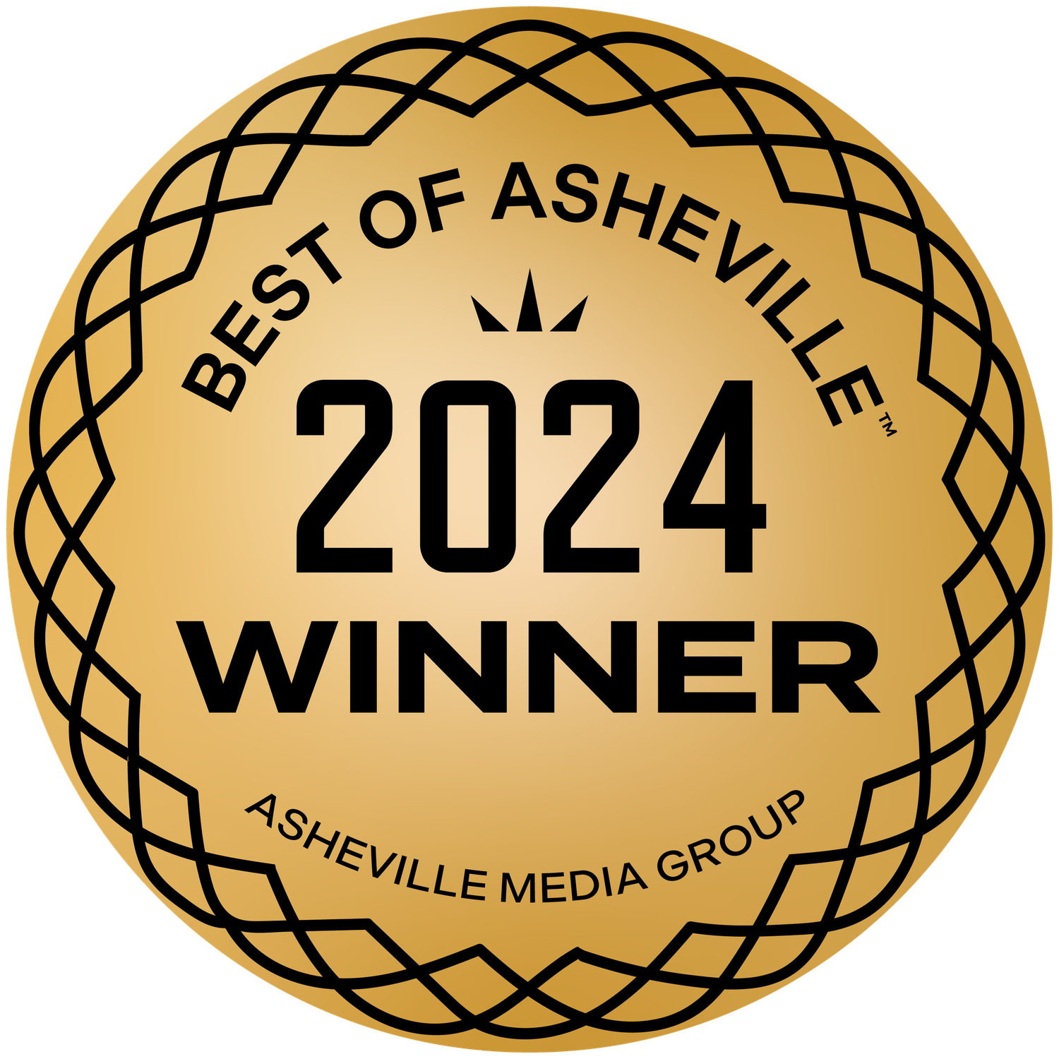 Gold oval award badges with lattice patterns showing 