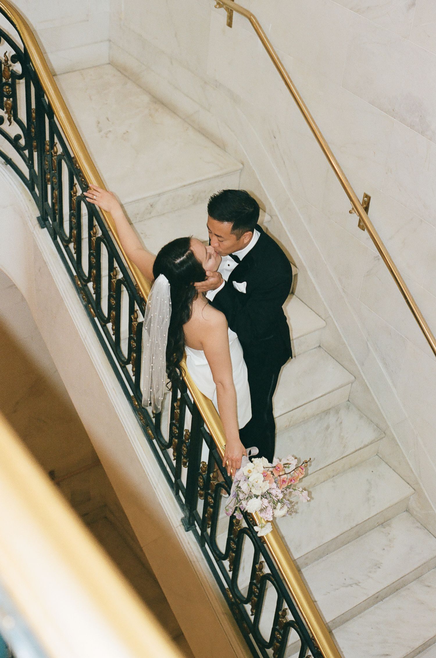 Candid bridal portrait on 35mm film with true-to-color skin tones and subtle grain