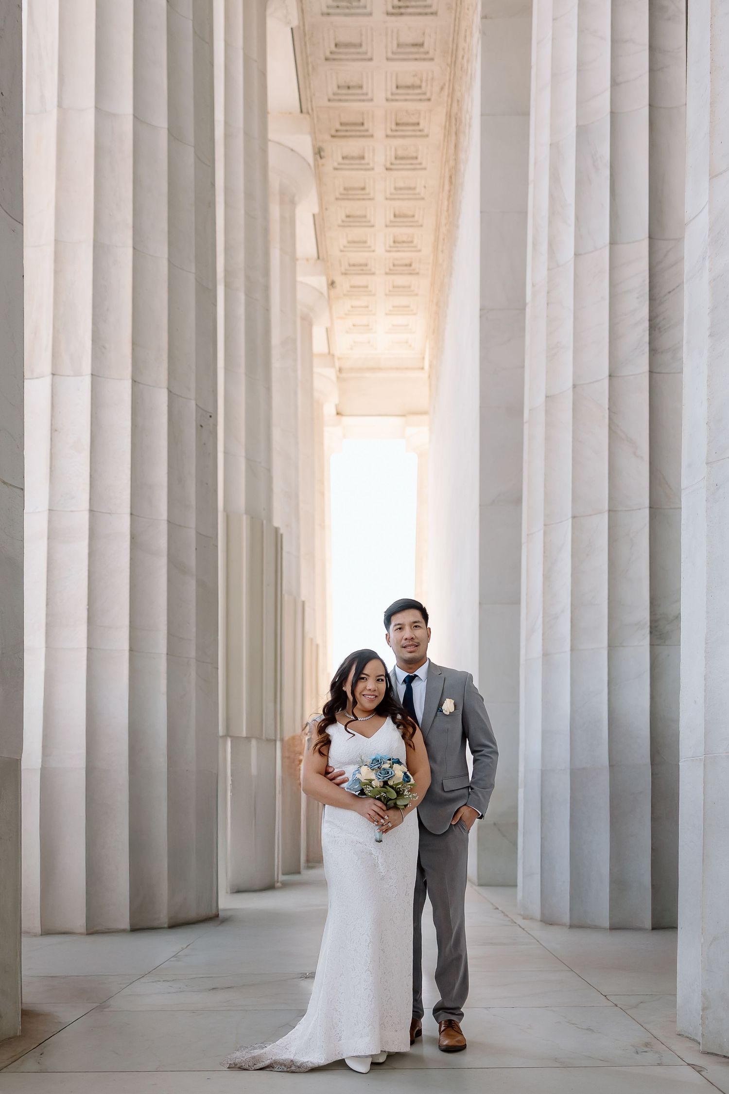 Elopement ceremony with views of the US Capitol at the National Mall