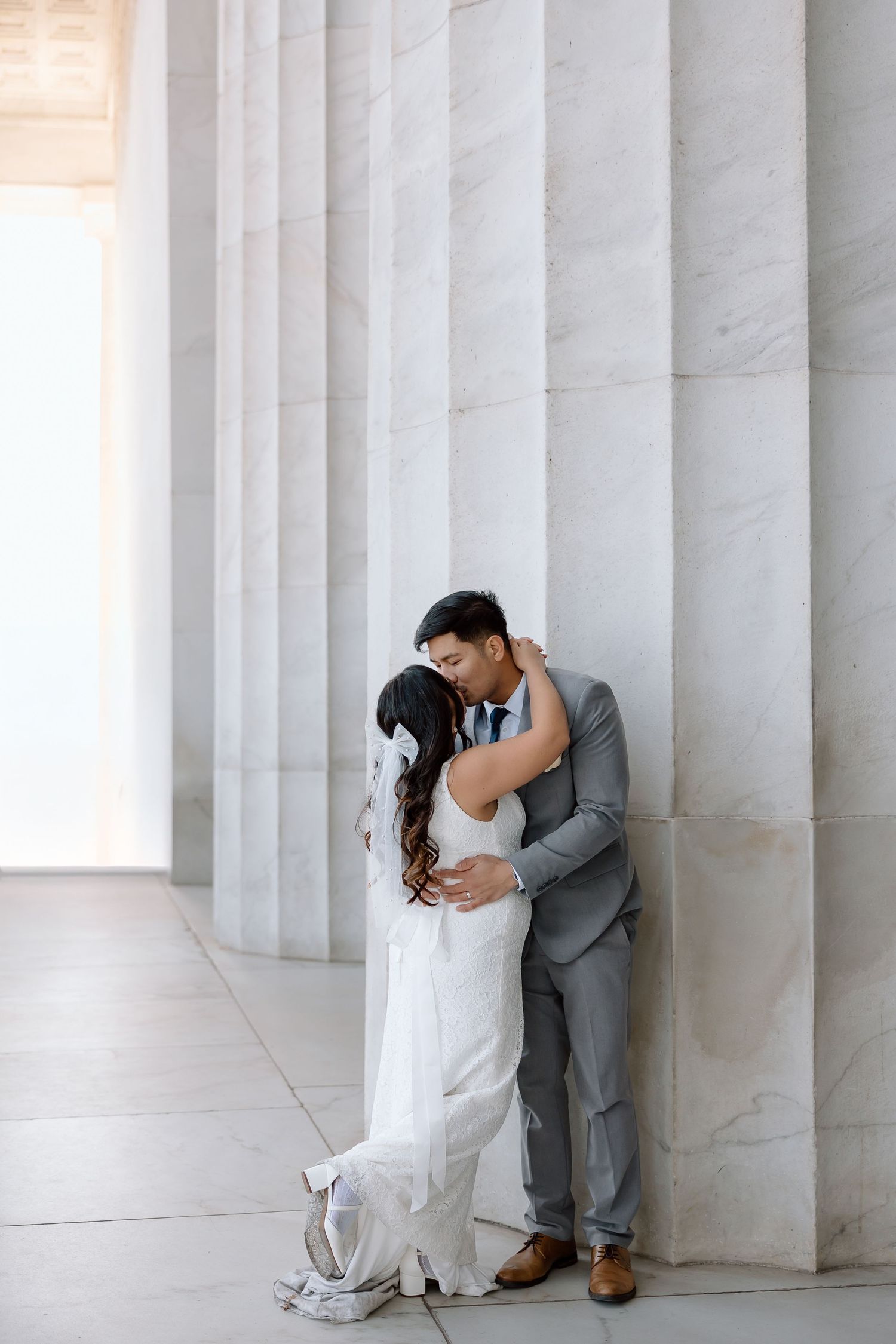 Elopement ceremony with views of the US Capitol at the National Mall