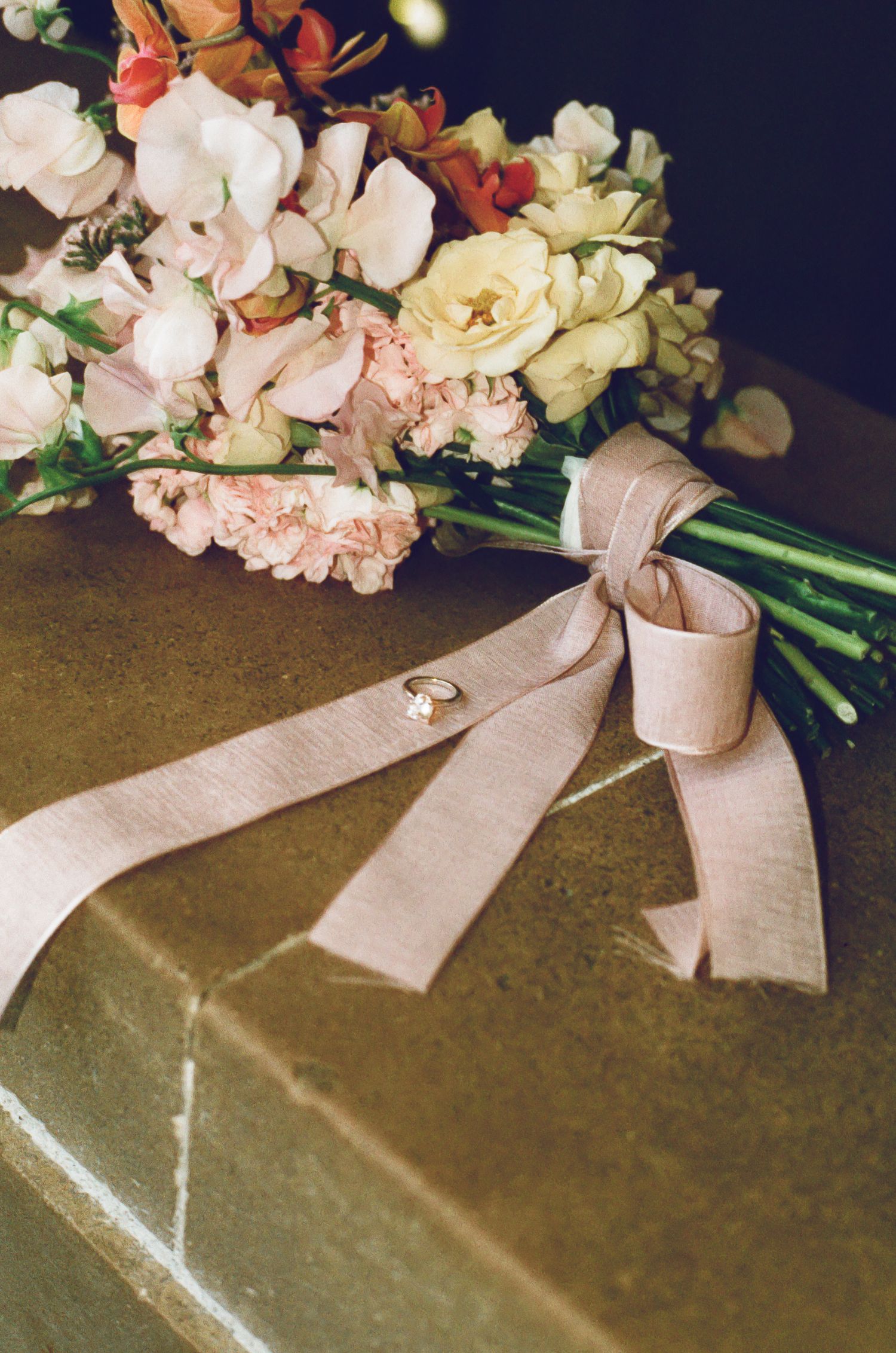 Candid bridal portrait on 35mm film with true-to-color skin tones and subtle grain