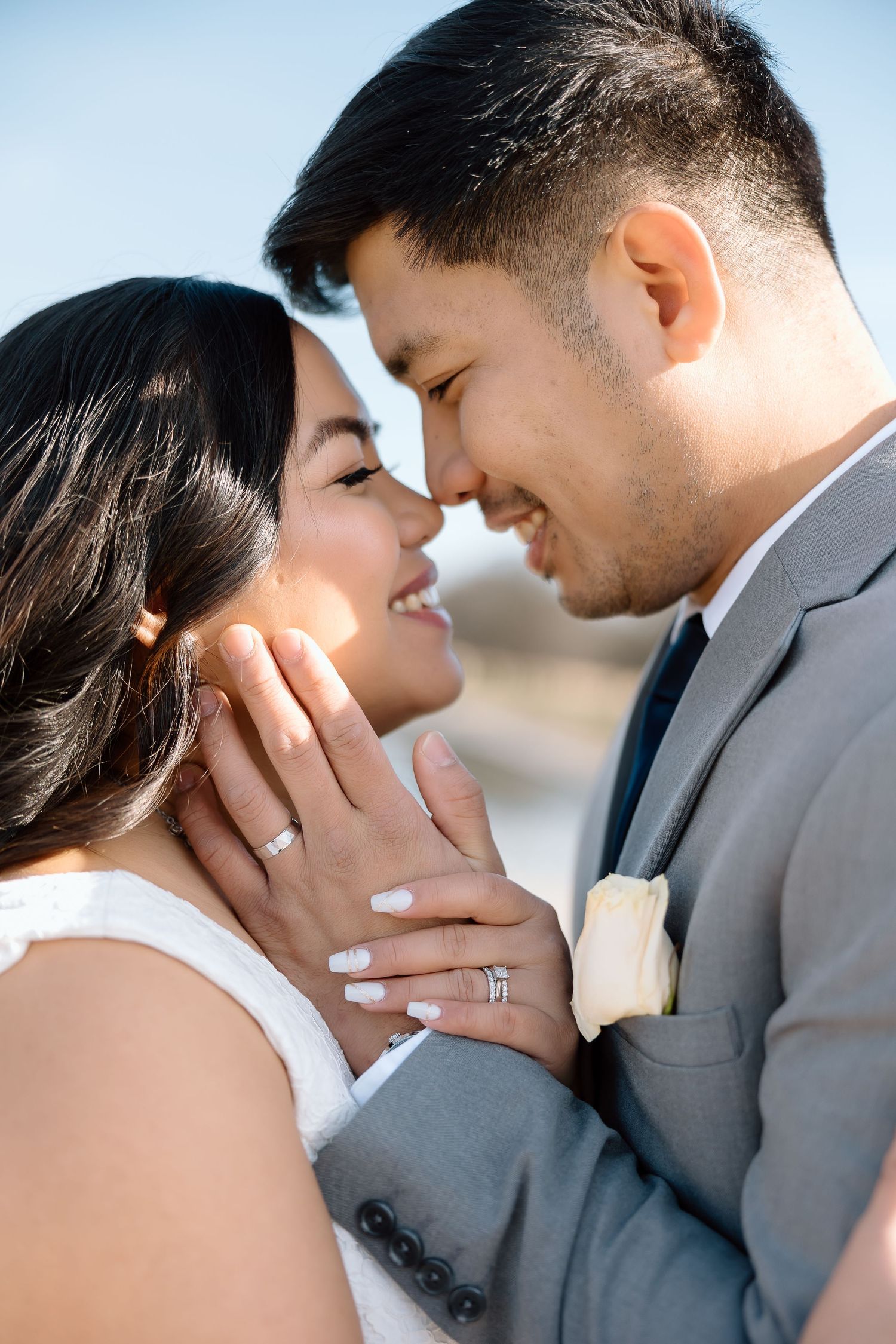 Romantic elopement photos at sunrise on the National Mall in DC