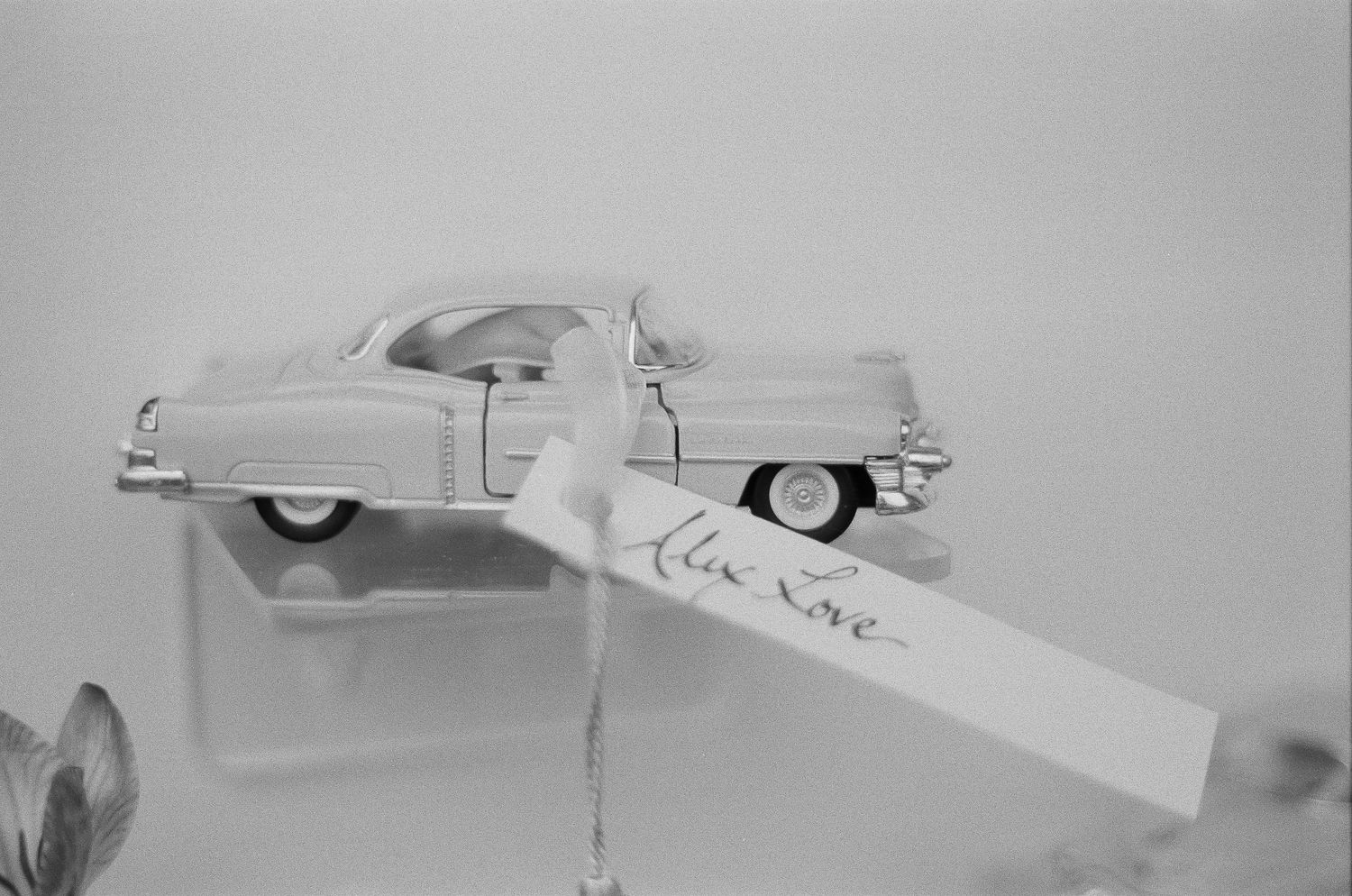 Flat lay of bridal details captured on 35mm film for an editorial, vintage look