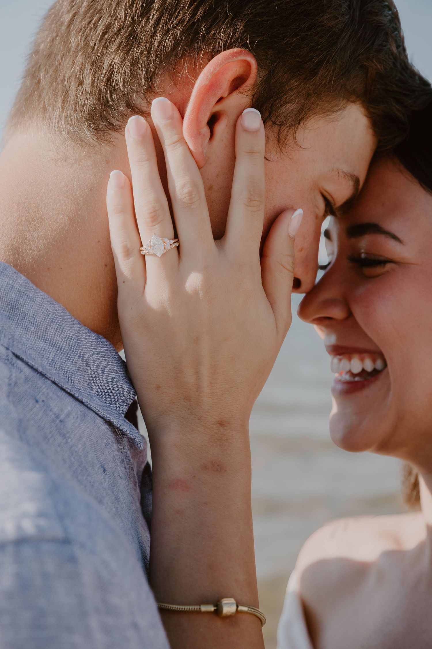 Close-up series of intimate romantic moments showing tender affection between a couple.