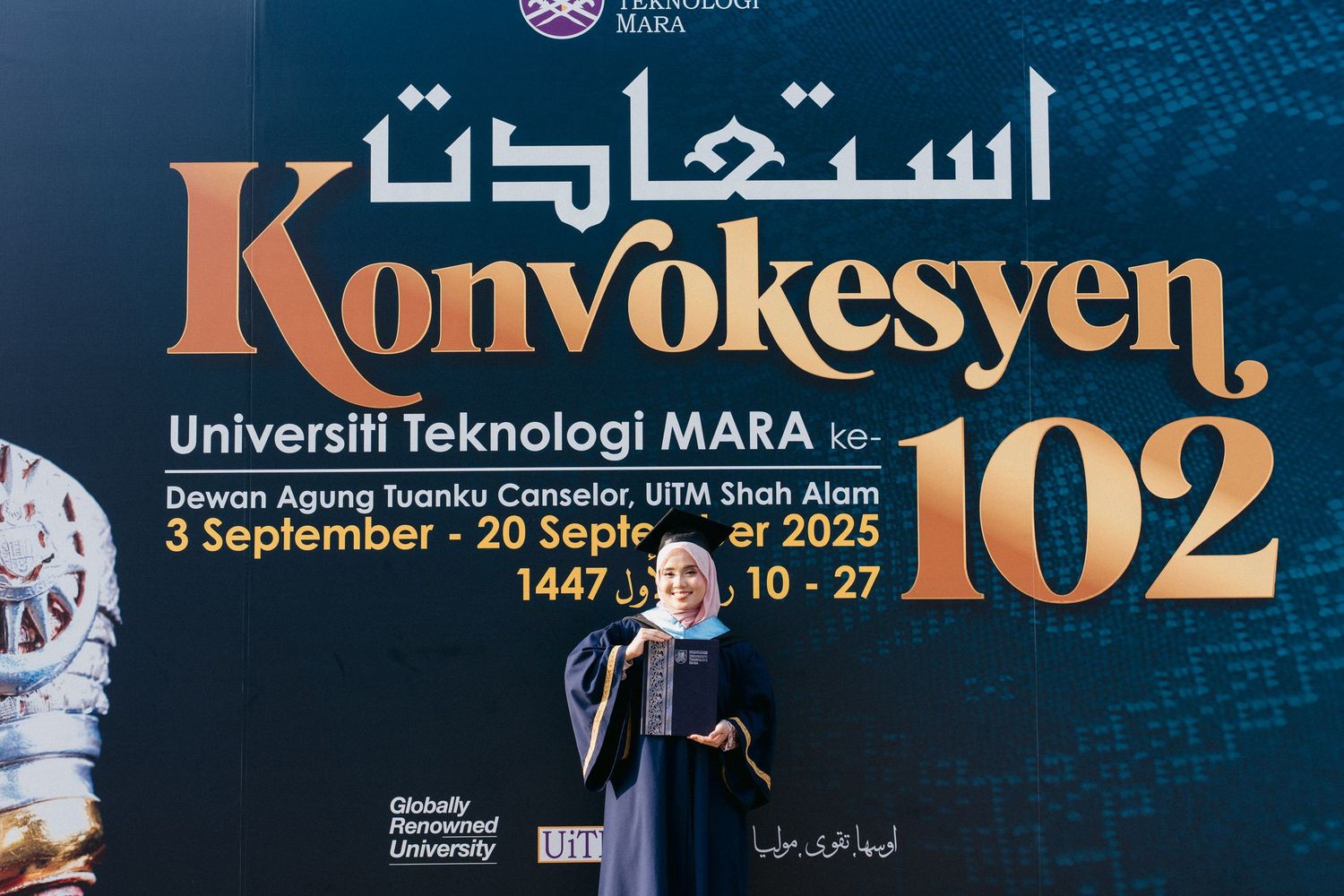 Collection of academic conference banners and promotional materials displayed in multiple languages and designs.