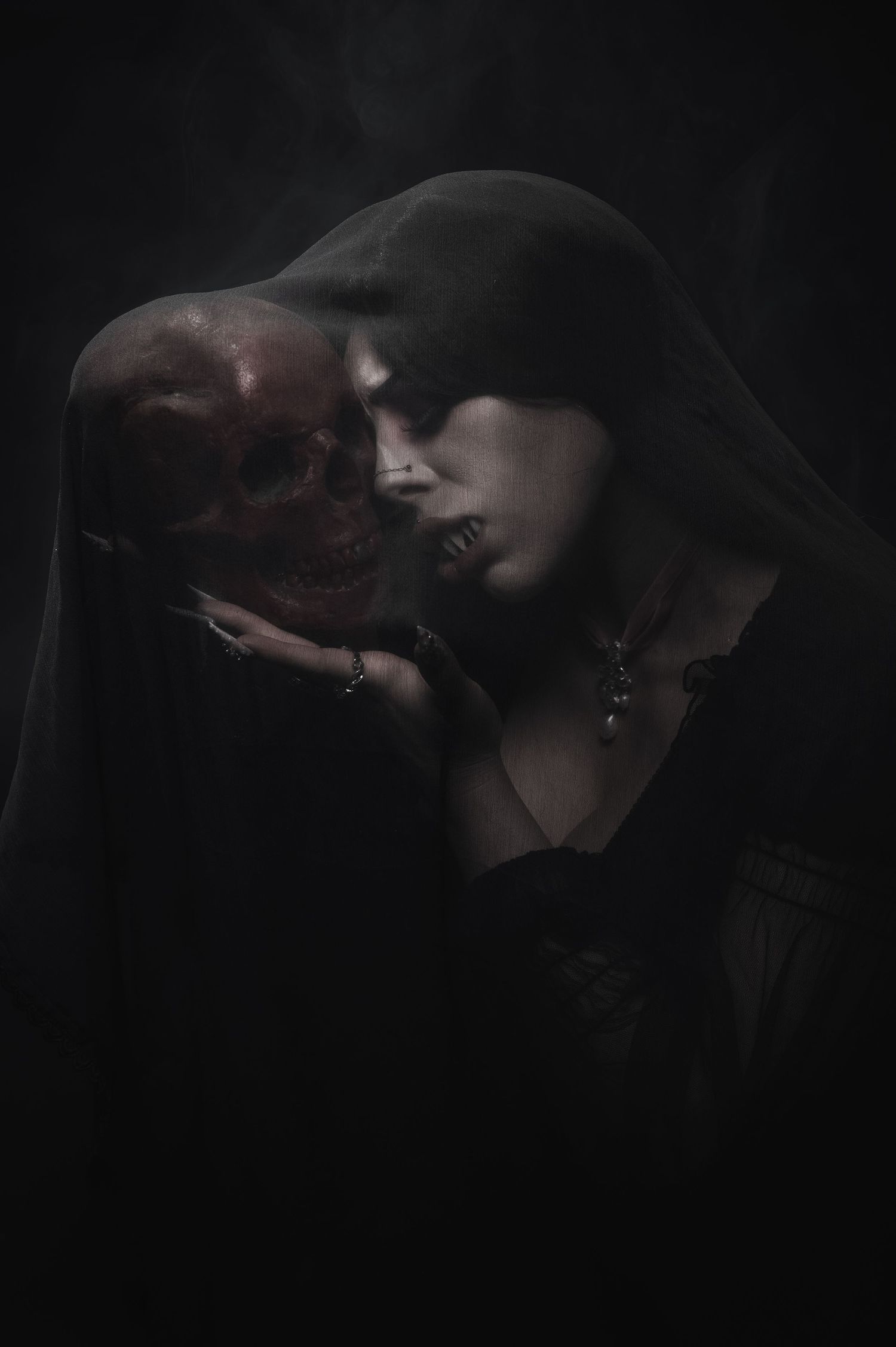 A dark and moody sequence of silhouetted figures in dramatic lighting creating an atmospheric noir effect.