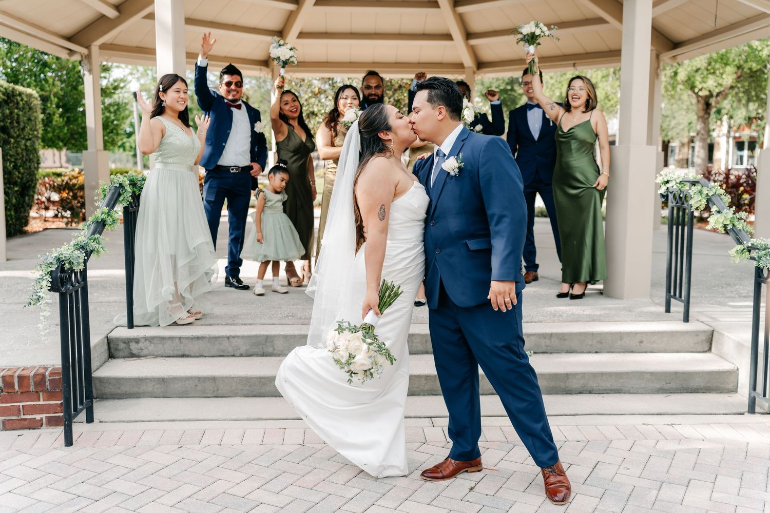 A couple celebrating their wedding day in Haines City, Polk County, FL.