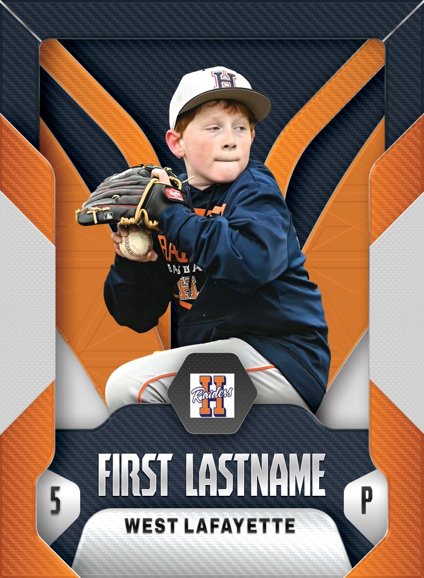 Athlete on Sports Trading Card with baseball gear