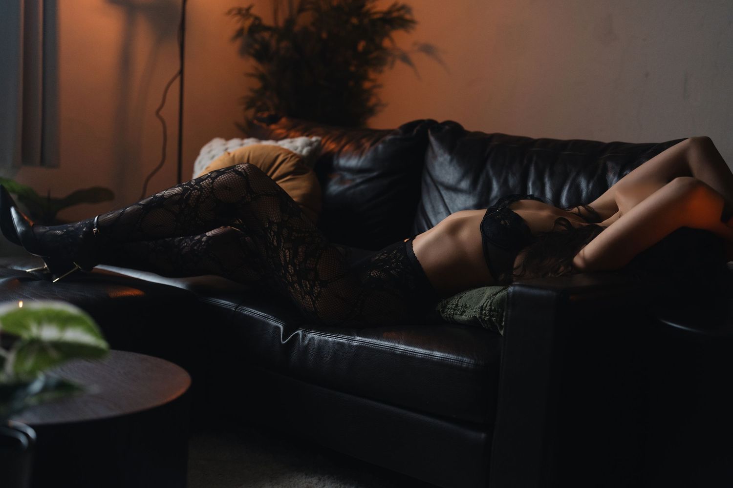 Low light indoor photography with moody atmospheric lighting.