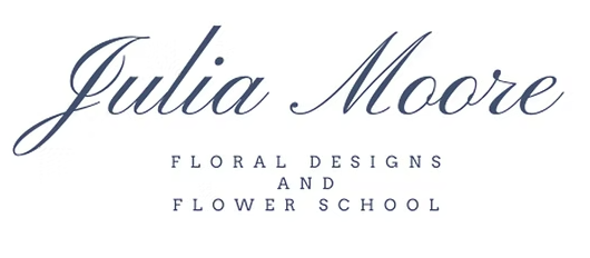 Elegant floral logo design featuring handwritten calligraphy text in dark gray against a white background.