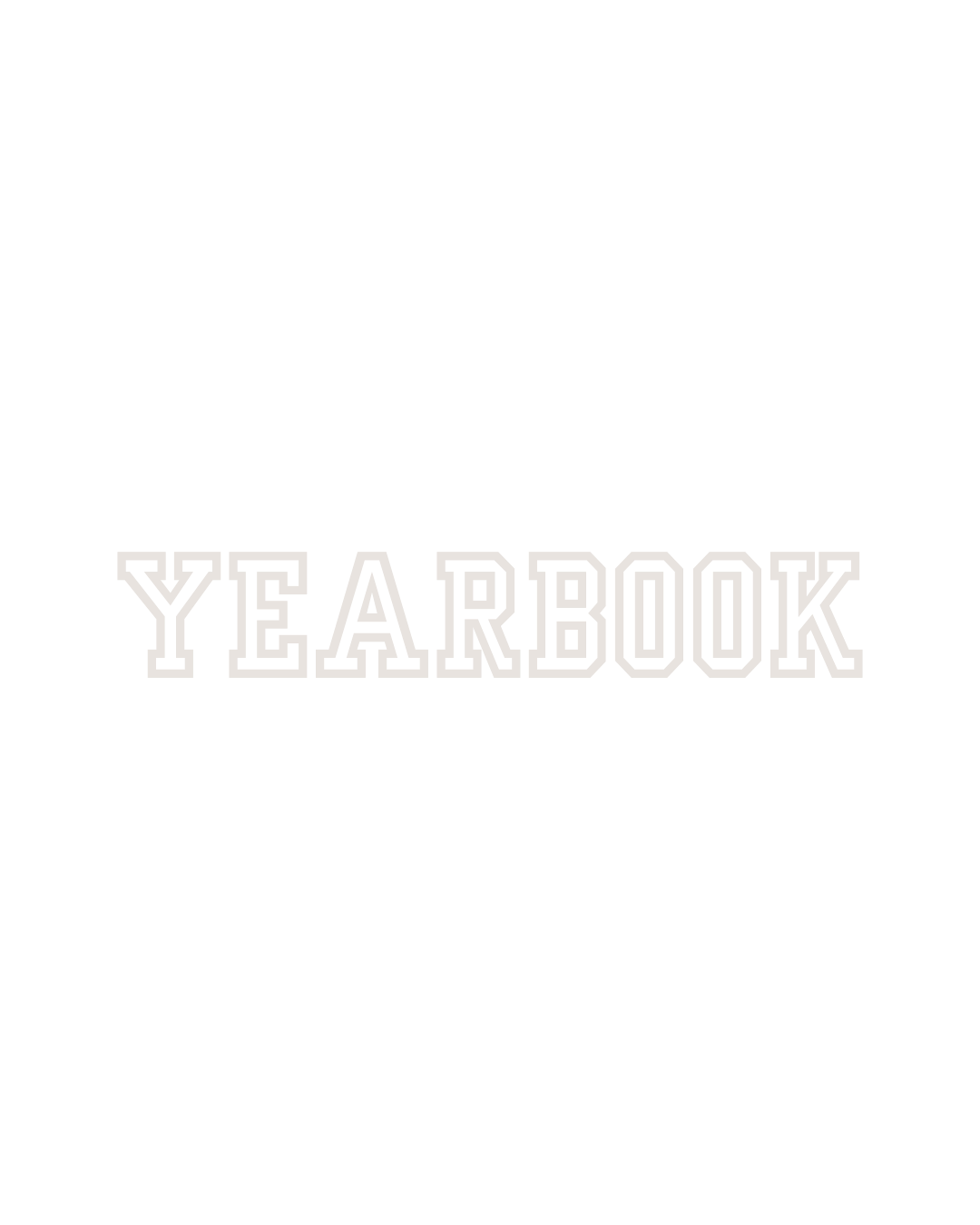 YEARBOOK text shown in light gray typography against white background.