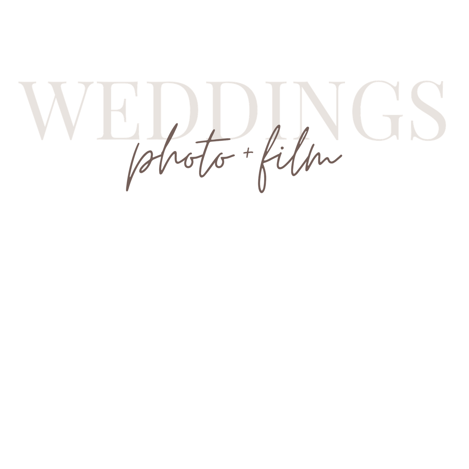 Elegant wedding text overlay in light gray typography.