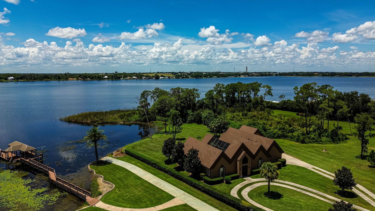 Drone arial view of a house