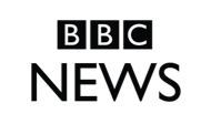 BBC News logo featuring bold white letters on a black background, representing the British Broadcasting Corporation news brand.