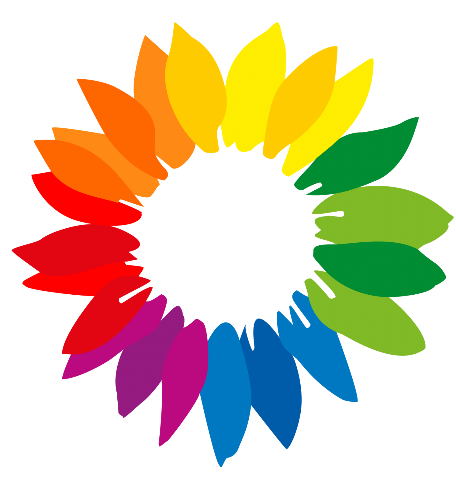 Hier sieht man das Logo der Bündis 90/Die Grünen. Es ist eine Sonneblume in Regenbogenfarben.