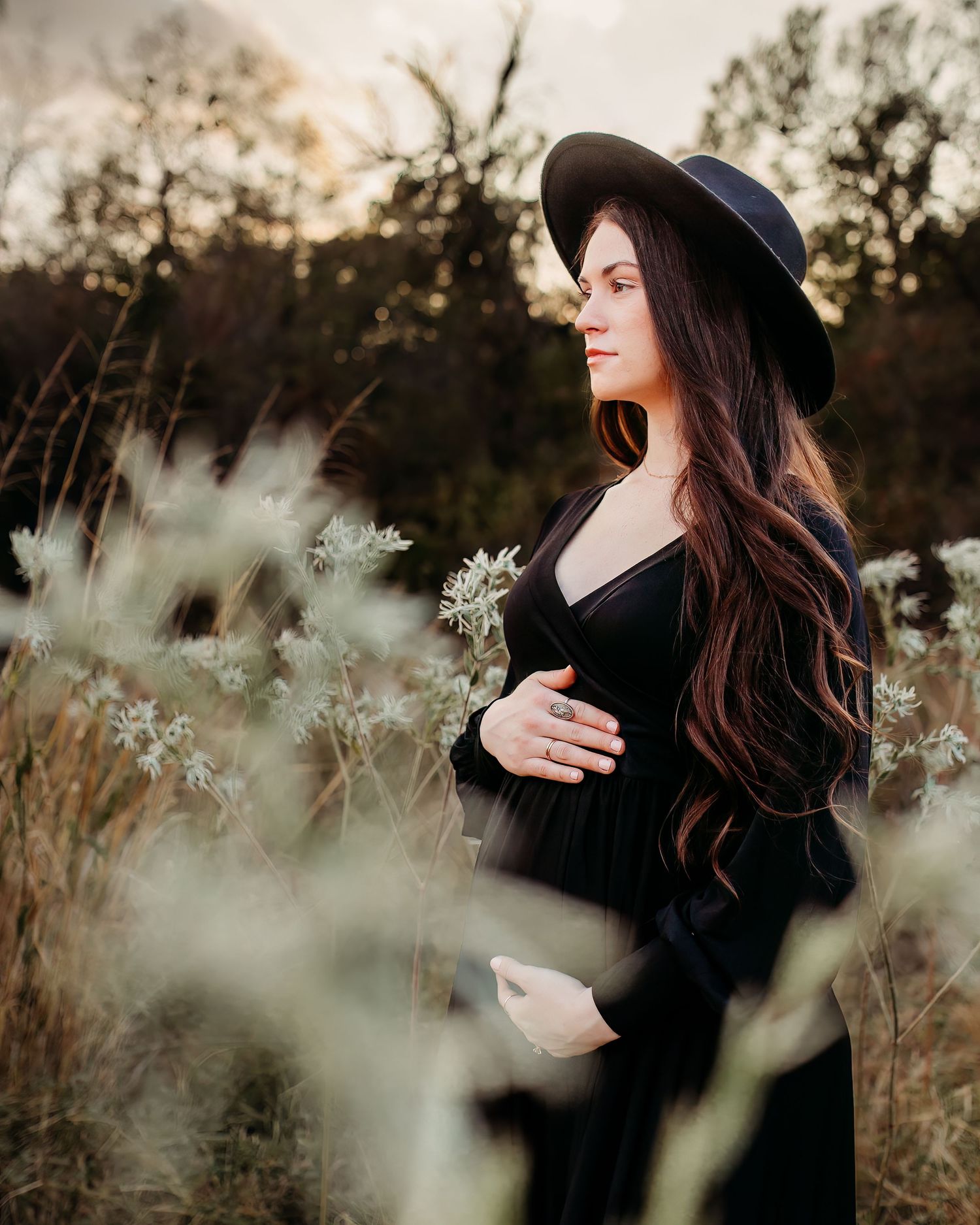 Outdoor maternity photography near Keller