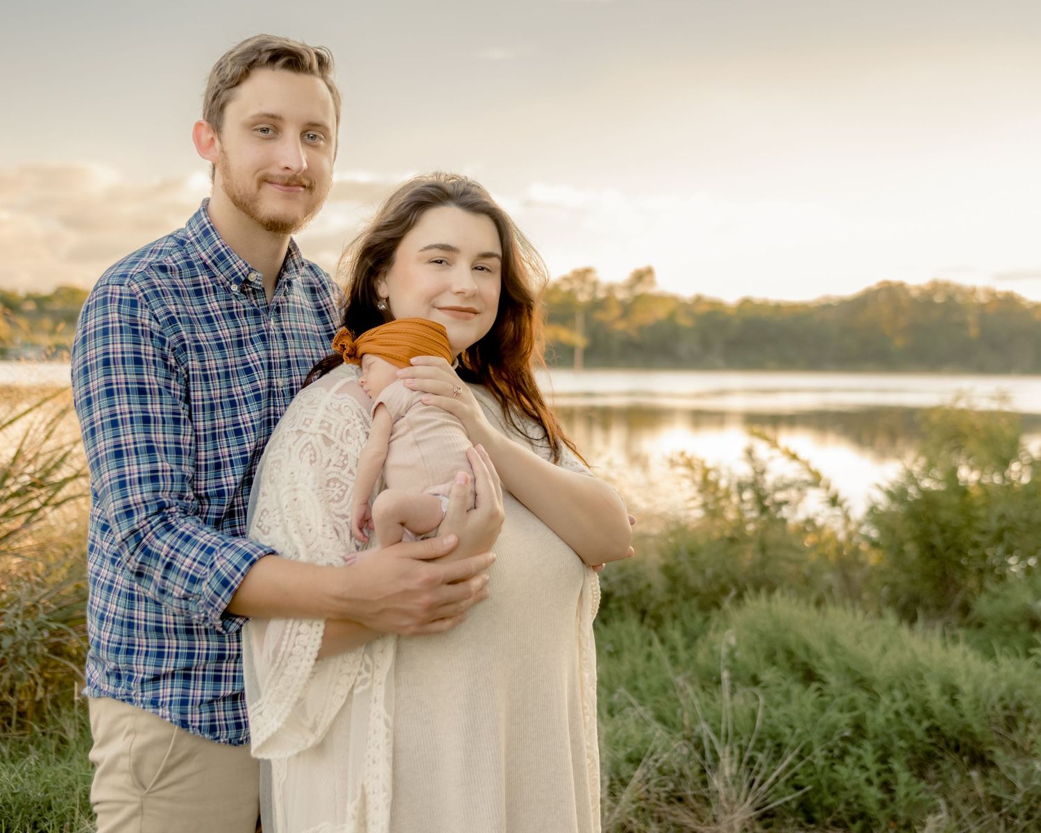 Outdoor newborn and family photographer in Keller TX