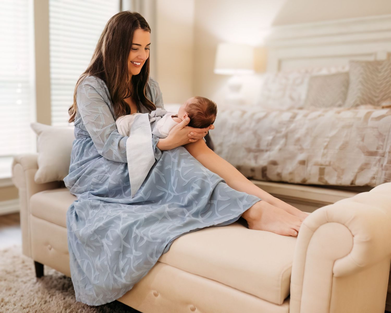 In-home lifestyle newborn photographer in Southlake TX