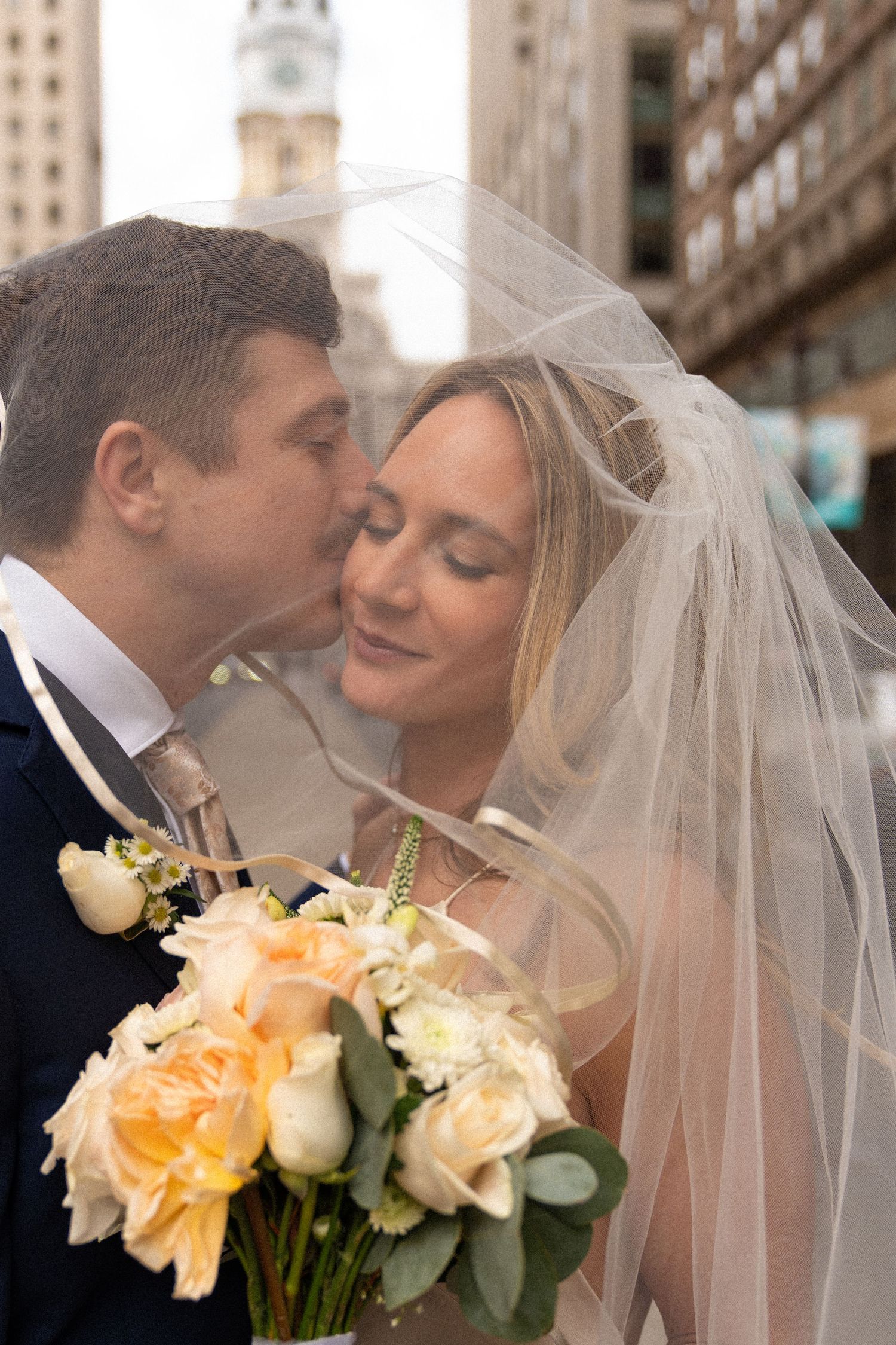 Romantic wedding portrait Philadelphia natural light.