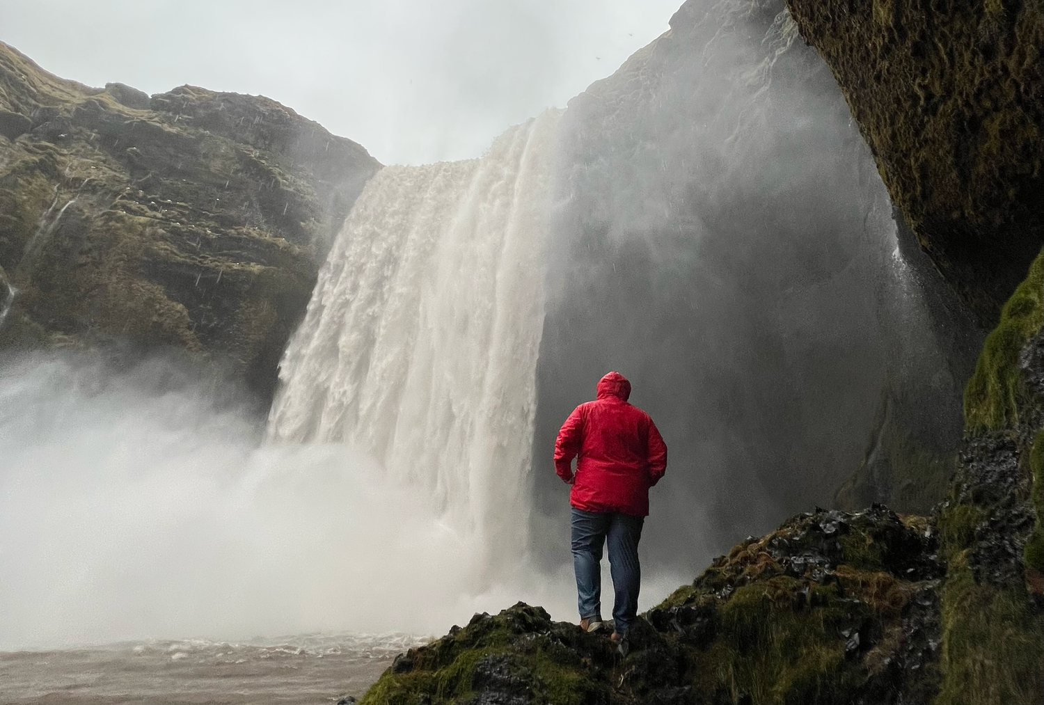 Iceland waterfall showing photographer's love of traveling.