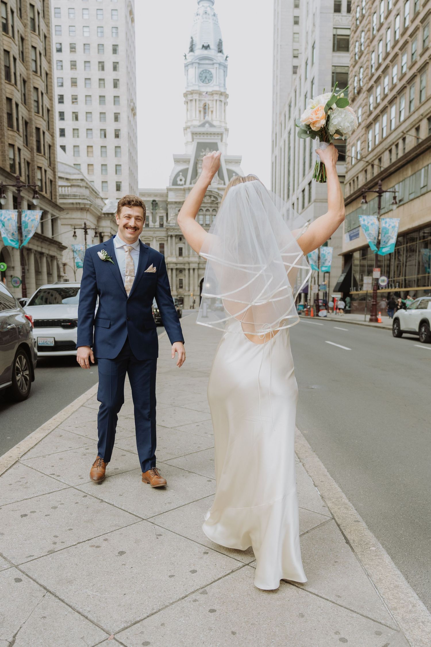 Romantic wedding portrait Philadelphia natural light.
