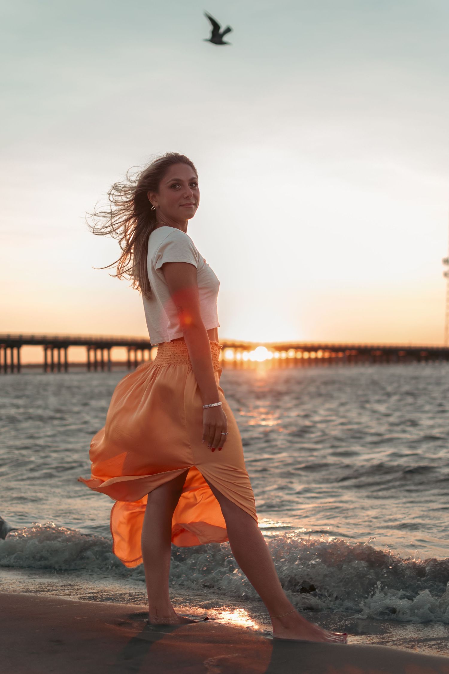 Beach portrait in south jersey, model.