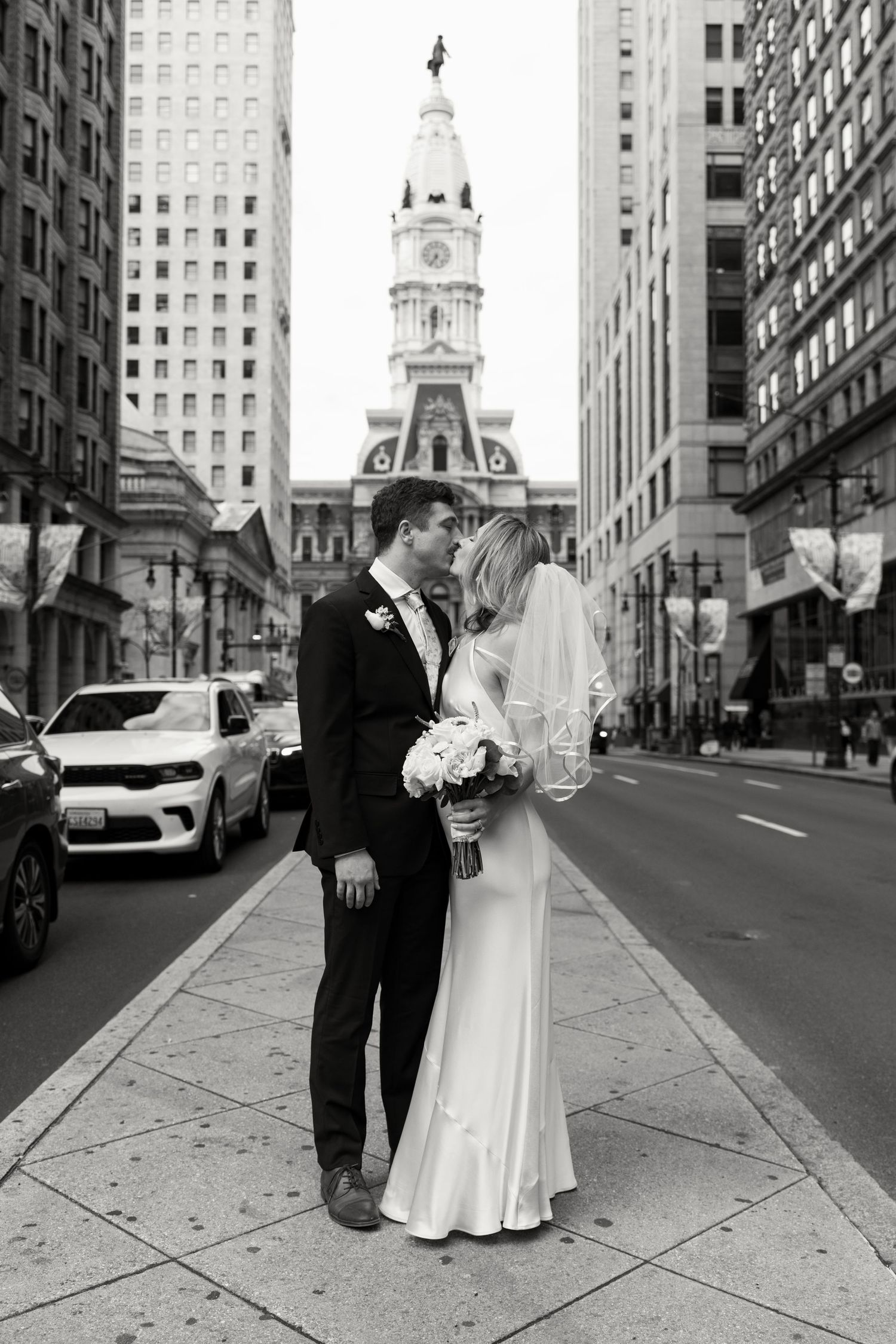 Bride and groom candid moment wedding day Philadelphia city hall photography.