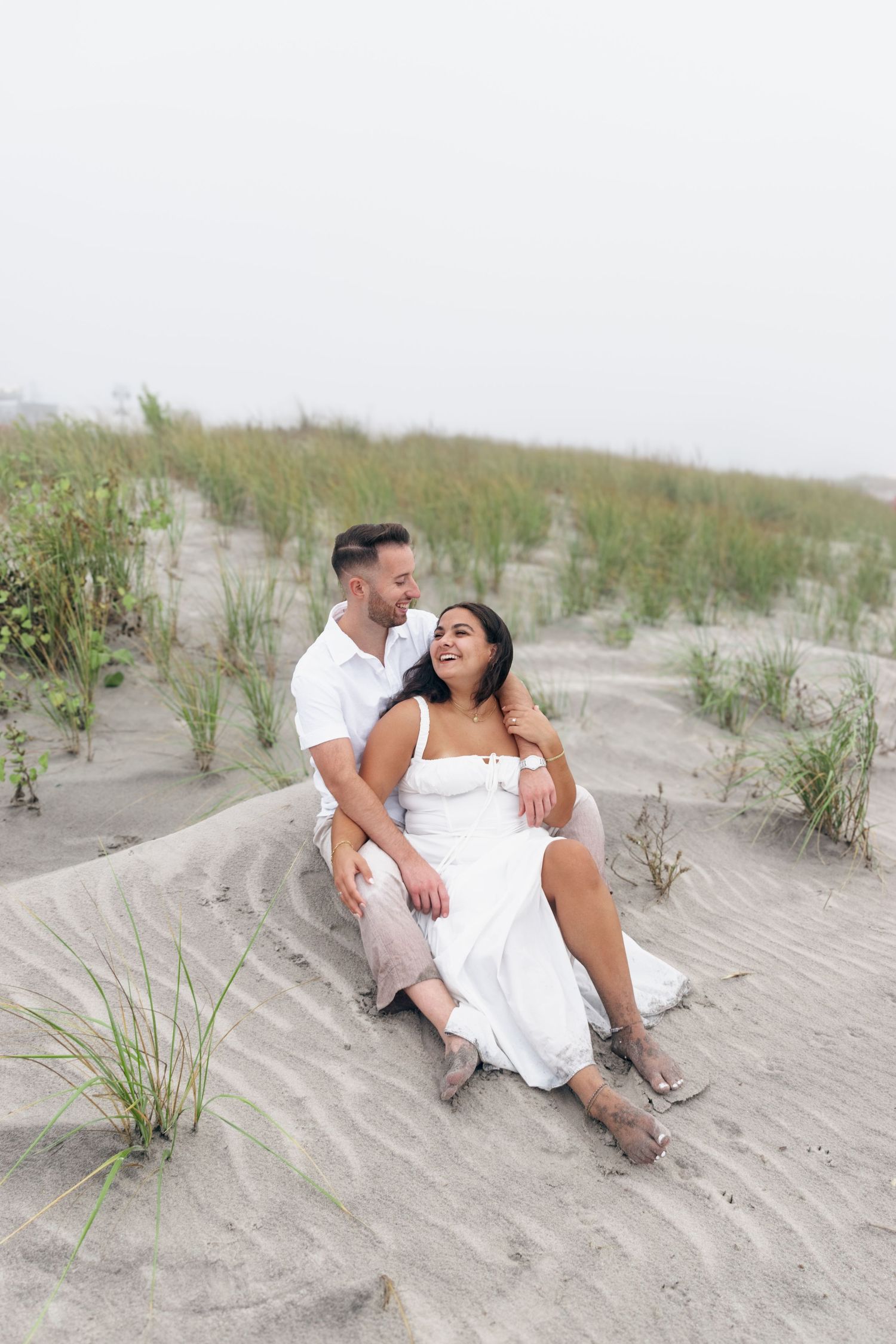 Couples engagement session South Jersey golden hour on the beach.