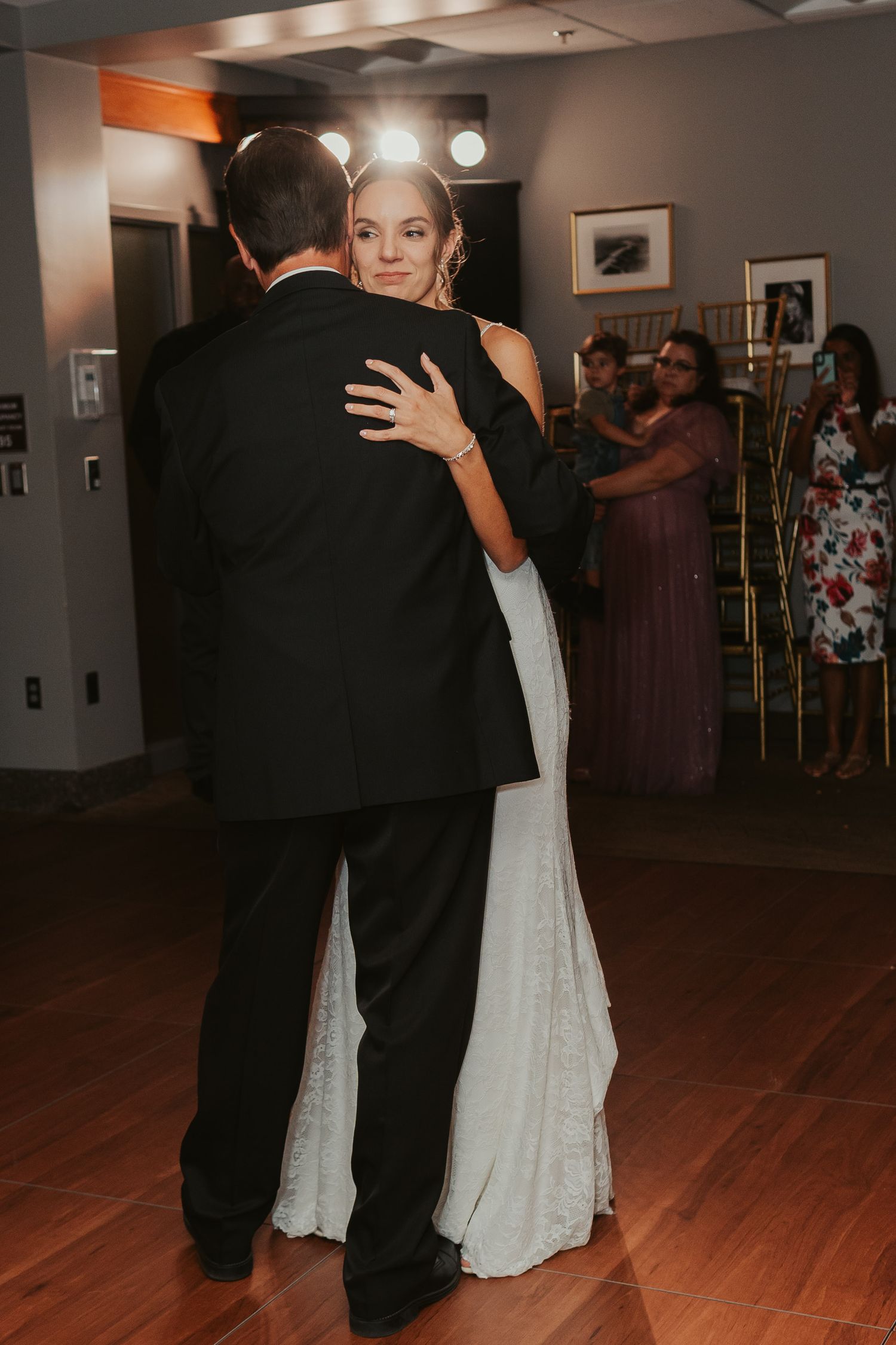 Bride and her father during their father-daughter dance.