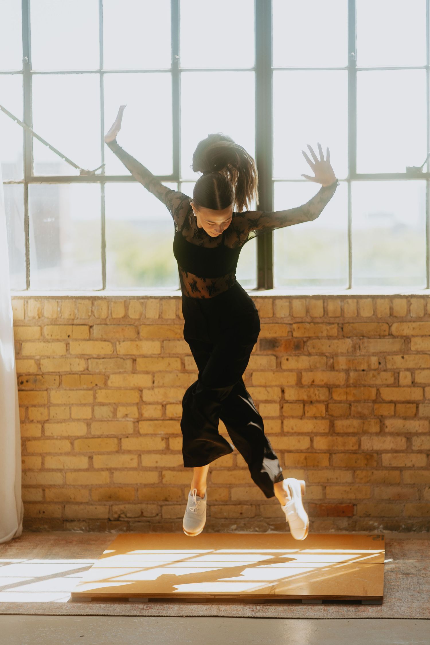 Girl tap dancing