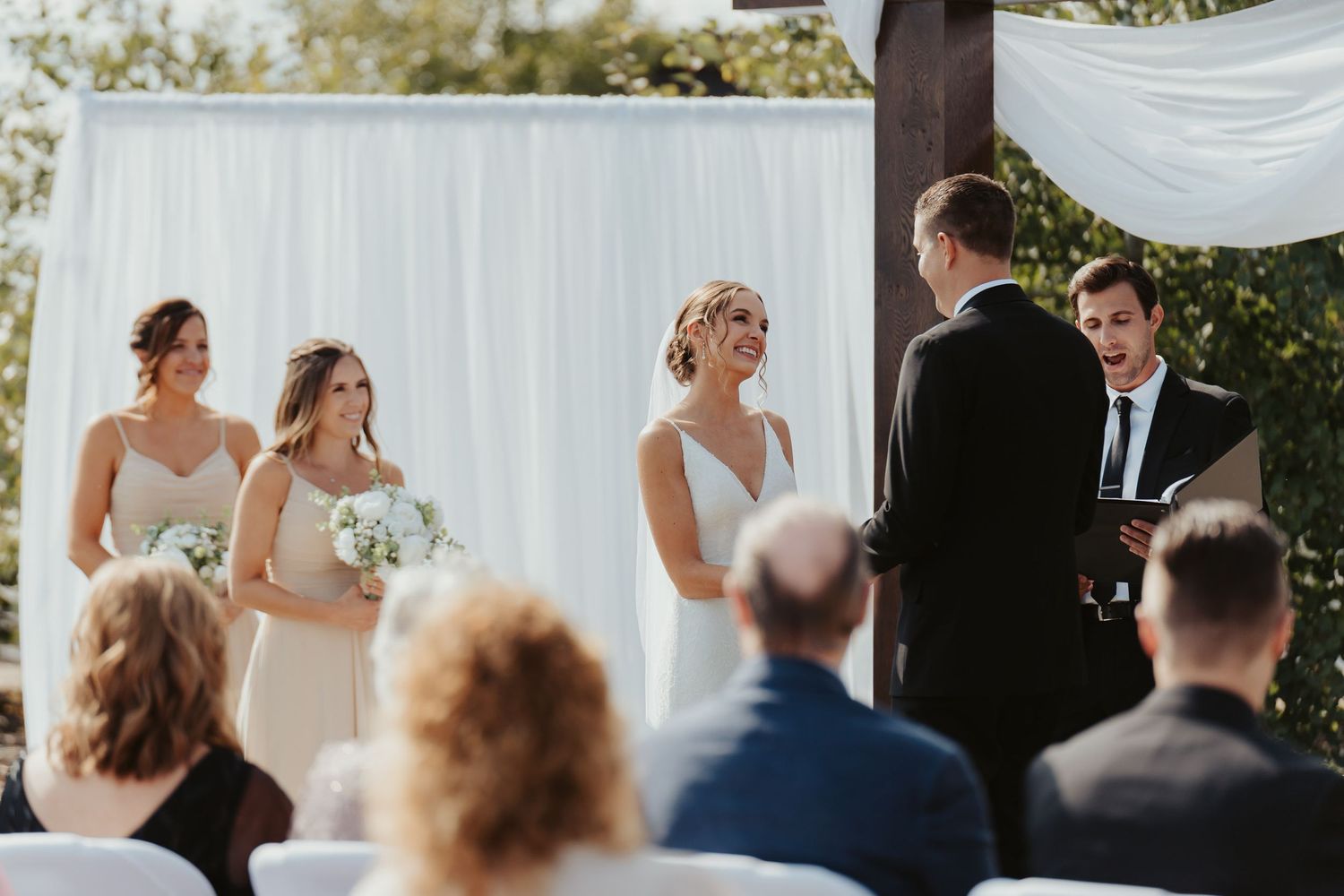 Bride and groom during the ceremony.