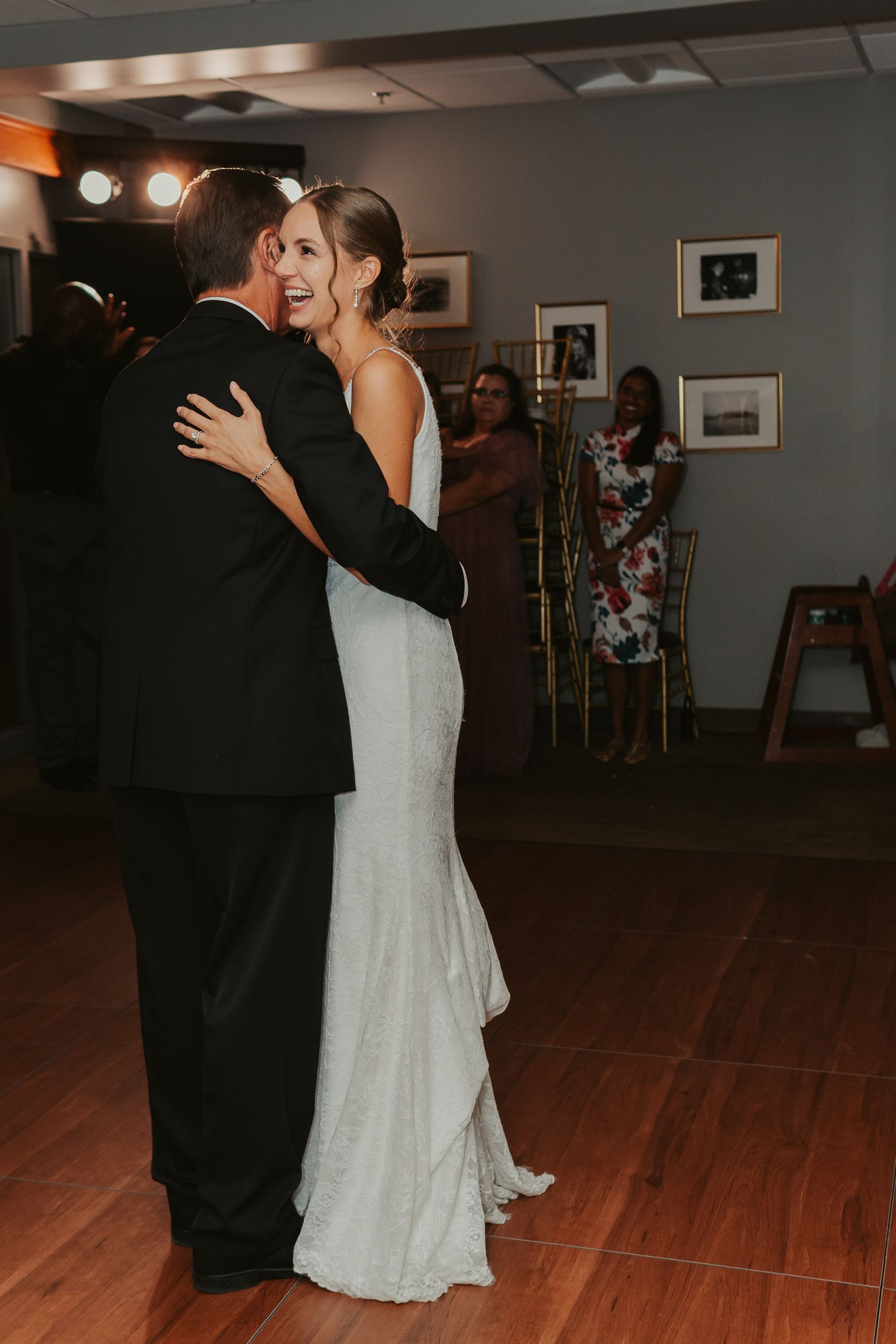Bride and her father during their father-daughter dance.