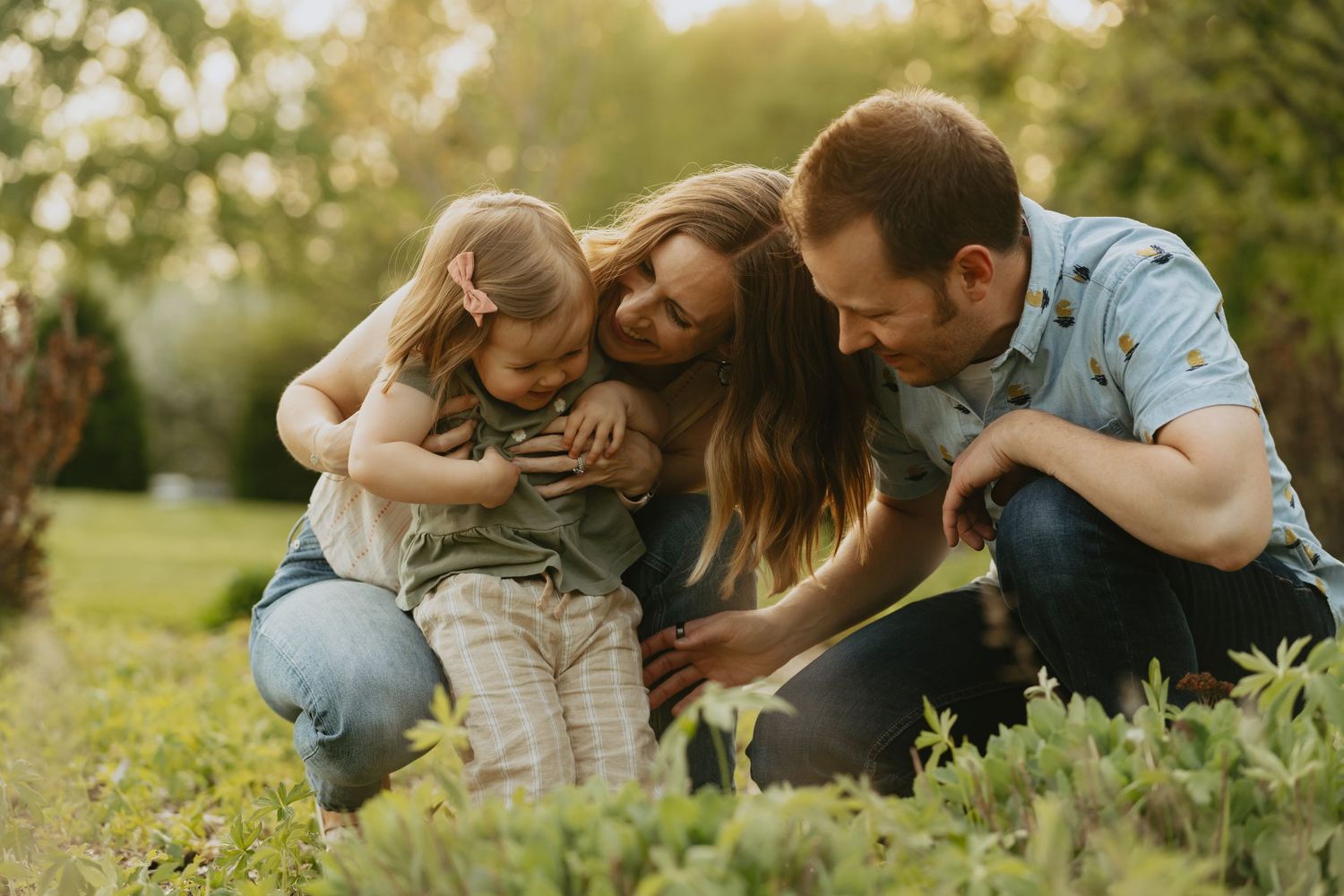 Family laughing together