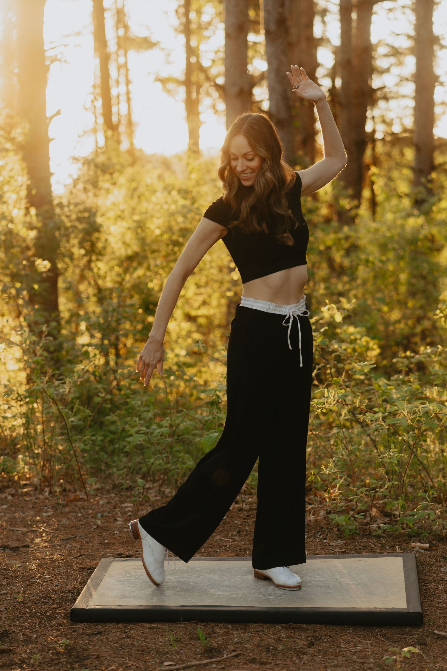 Woman tap dancing