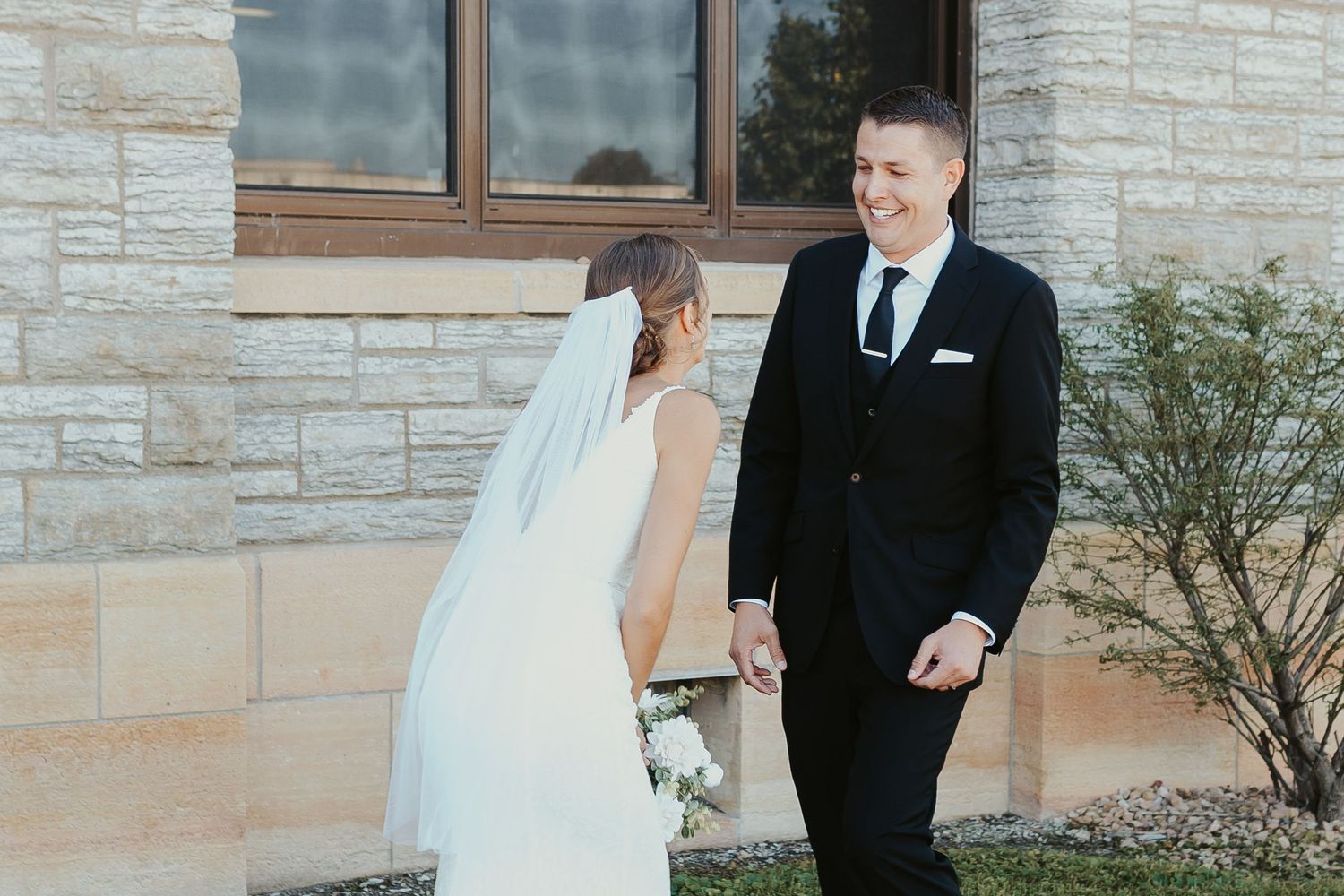 First look with groom.