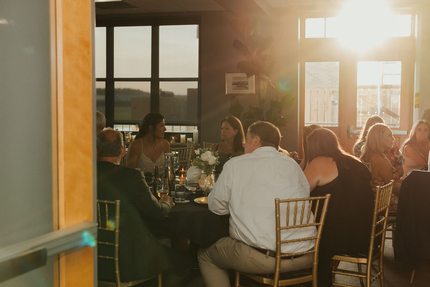 Golden hour during the reception.